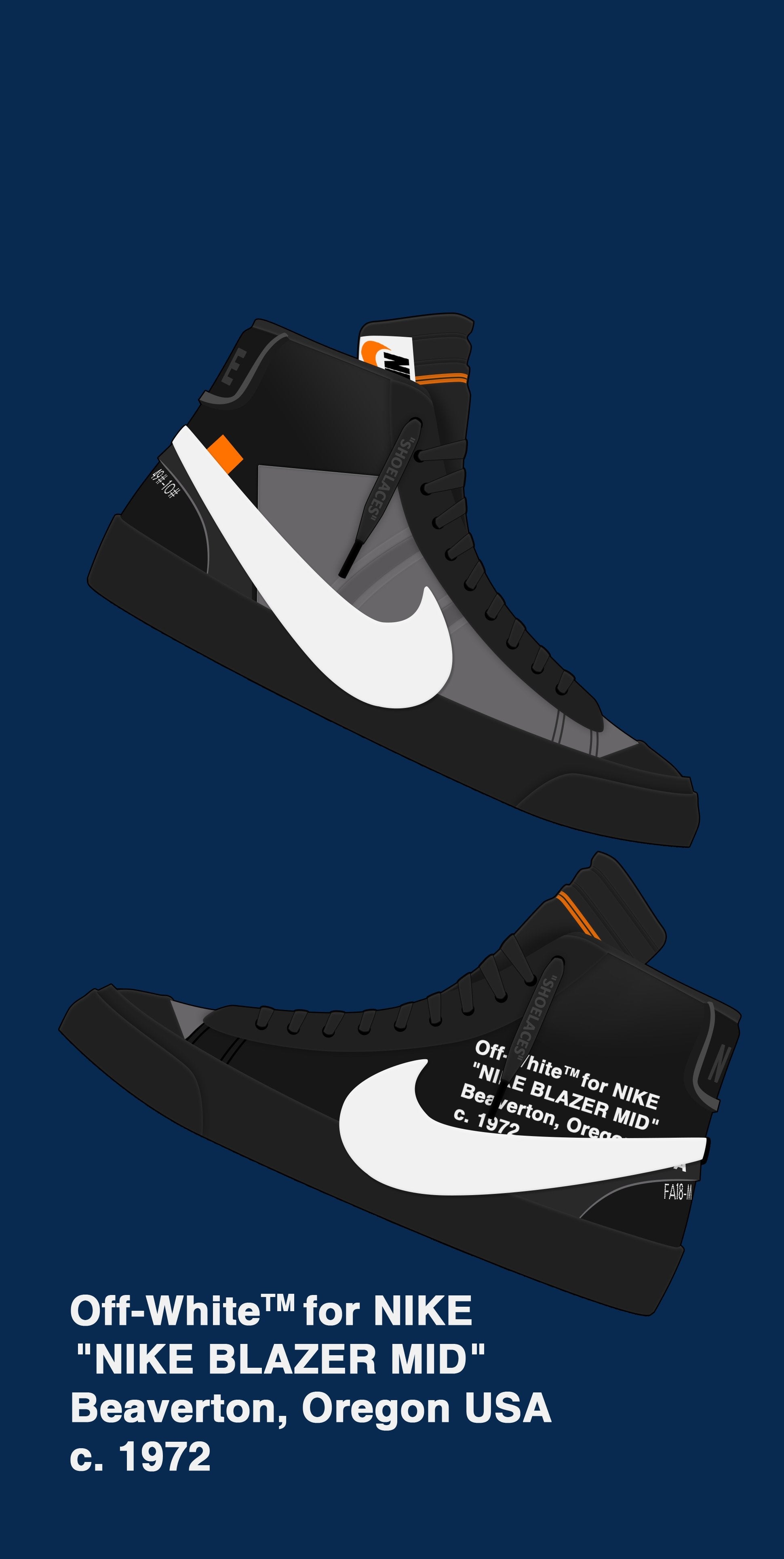 1940x3860 Off White Blazer Mid Grim Reaper Wallpaper: Sneakers, Phone