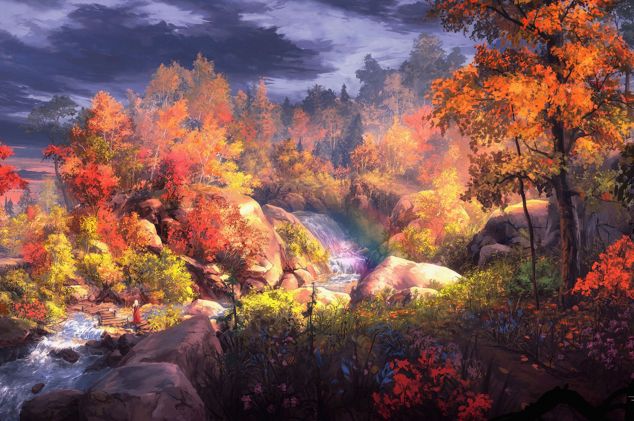 2560x1700 Fantasy Autumn Painting 4k Chromebook Pixel HD 4k Wallpaper, Image, Background, Photo and Picture, Desktop