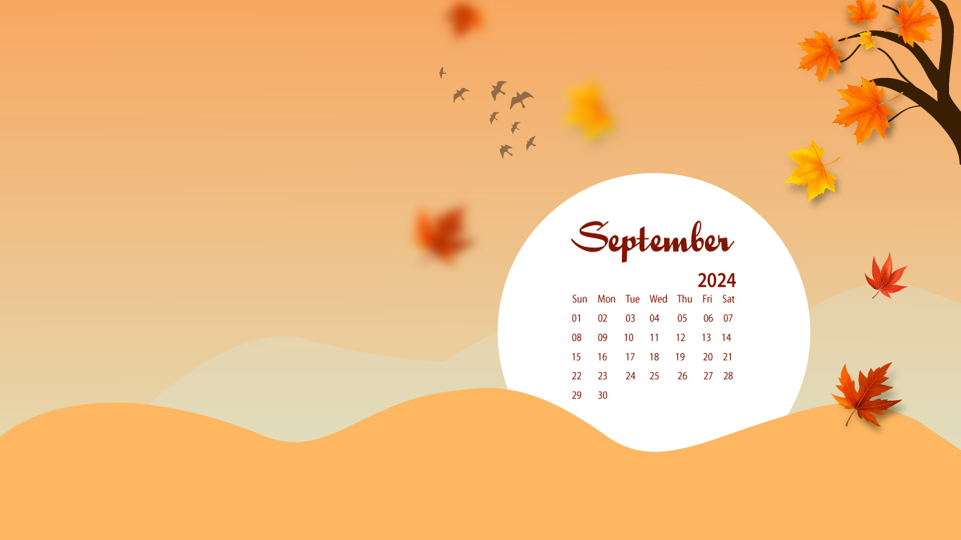 1370x770 September 2024 Desktop Wallpaper Calendar, Desktop