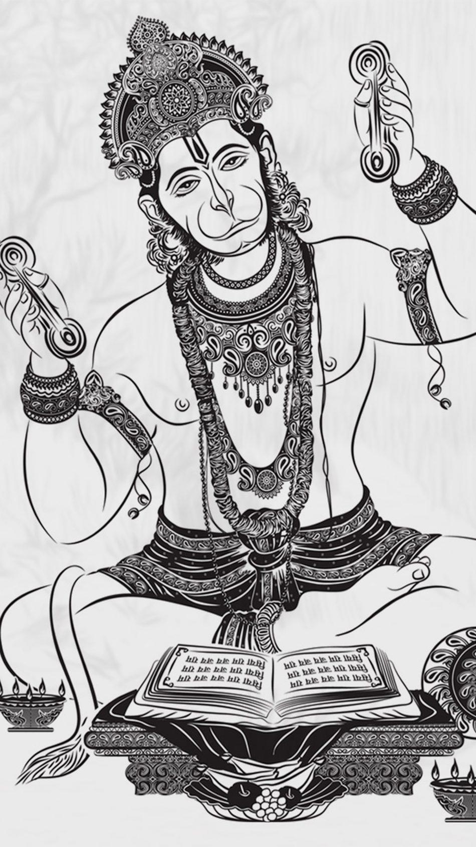 950x1690 Lord Hanuman Art Free 4K Ultra HD Mobile Wallpaper, Phone