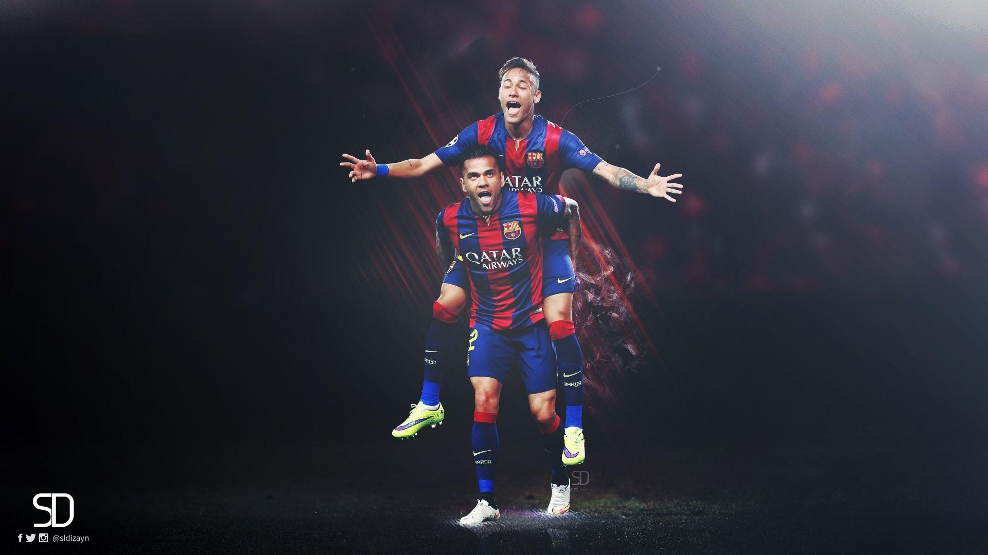 1920x1080 Dani Alves Neymar FC Barcelona Wallpaper. Football Wallpaper HD, Desktop