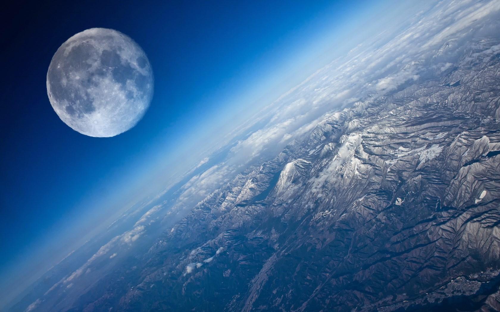 1680x1050 Earth From Space Moon Cosmos Wallpaper [], Desktop