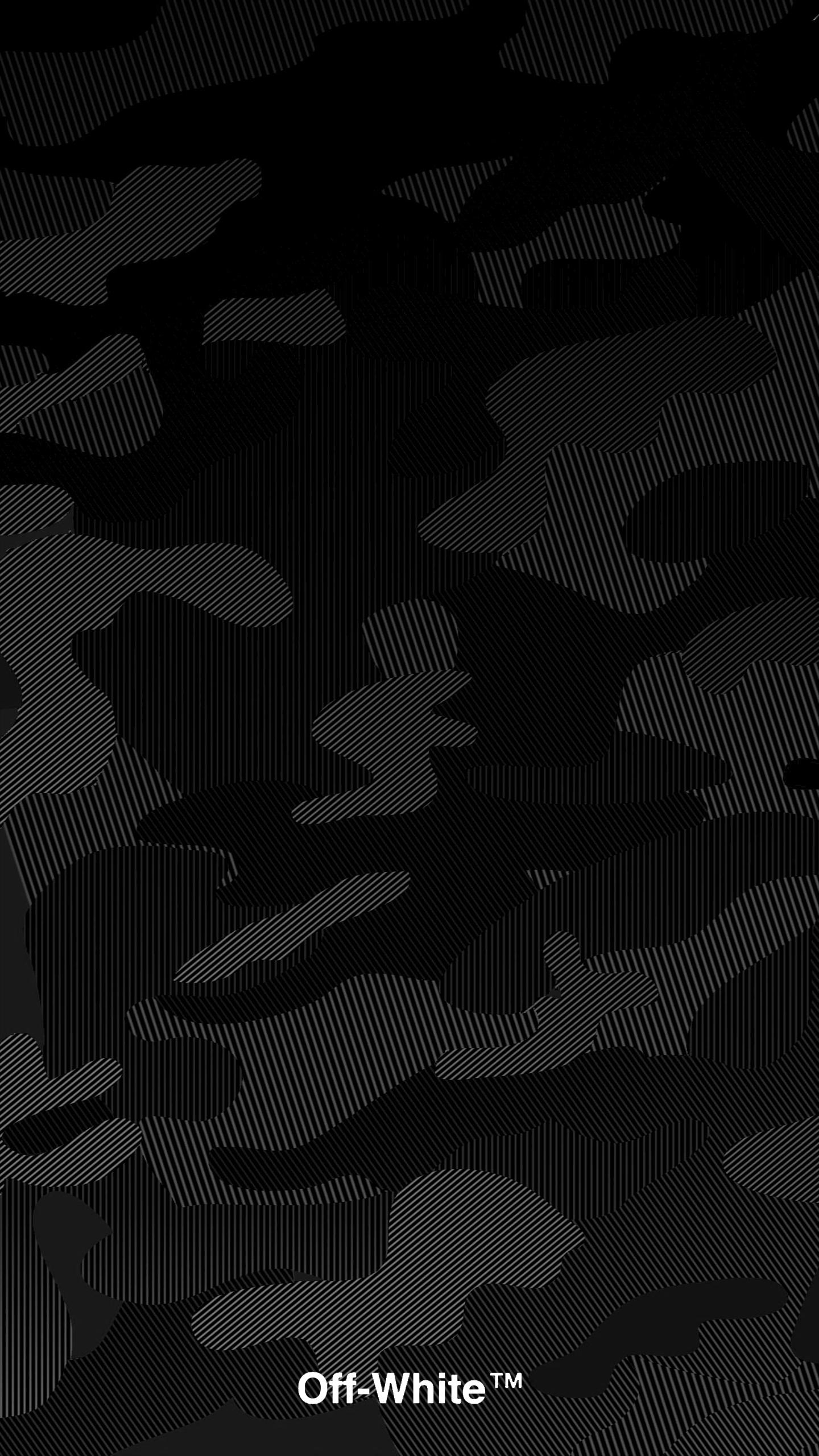 1440x2560 Off White Black Camo Mobile Wallpaper, Phone