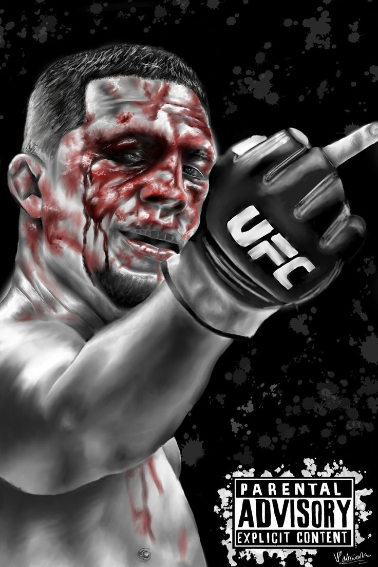 740x1110 Nate Diaz UFC Artwork Canvas Print, UFC, Phone