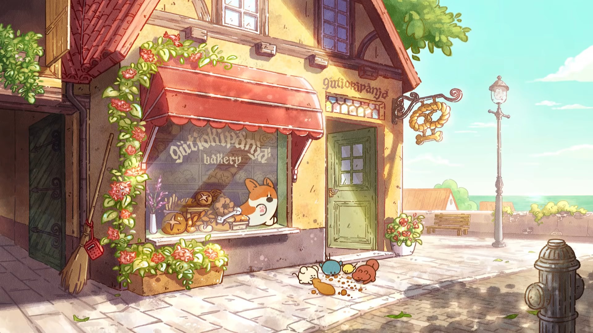 1920x1080 Anime Background Art Corgi by, Desktop