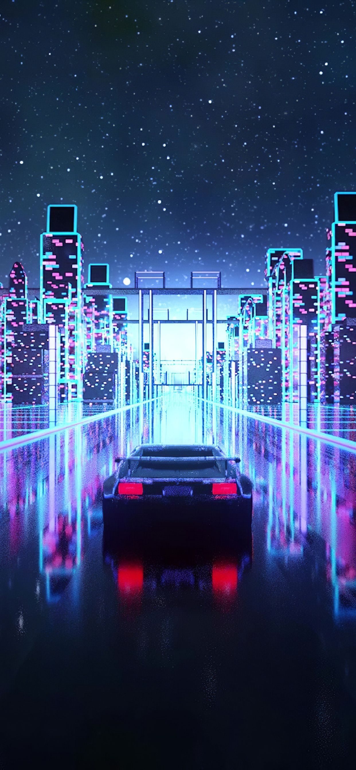 1250x2690 Cyber Outrun Vaporwave Synth Retro Car 4k iPhone XS MAX HD 4k Wallpaper, Image, Background, Photo and Picture, Phone