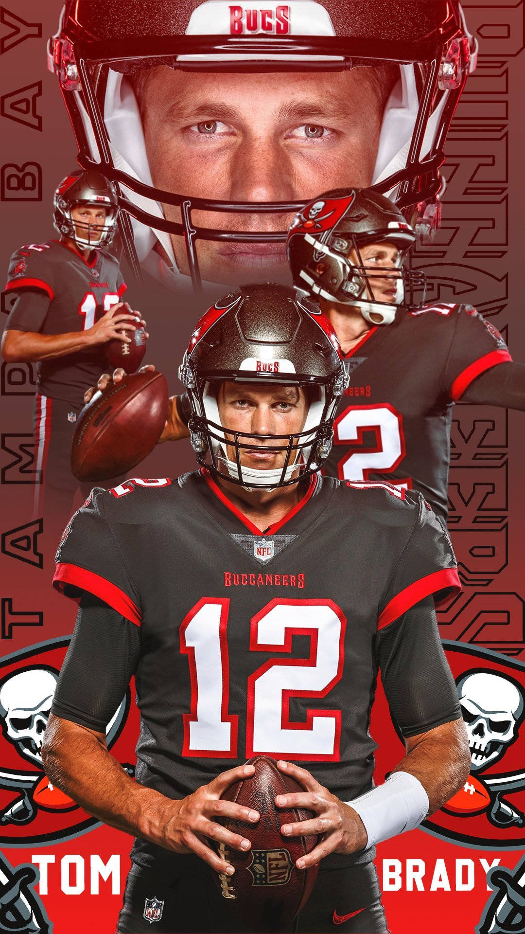 1080x1920 Download Tom Brady Black Tampa Bay Buccaneers Wallpaper, Phone