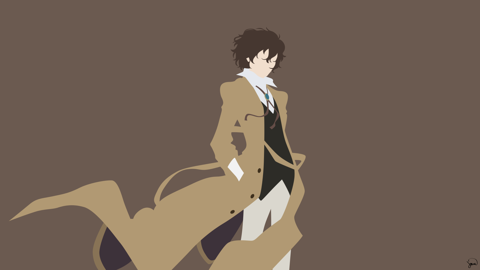 1920x1080 minimalism, #Dazai Osamu, #Bungou Stray Dogs. Wallpaper No, Desktop