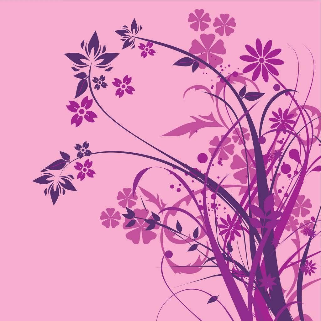 1030x1030 Purple Floral Wallpaper, Phone