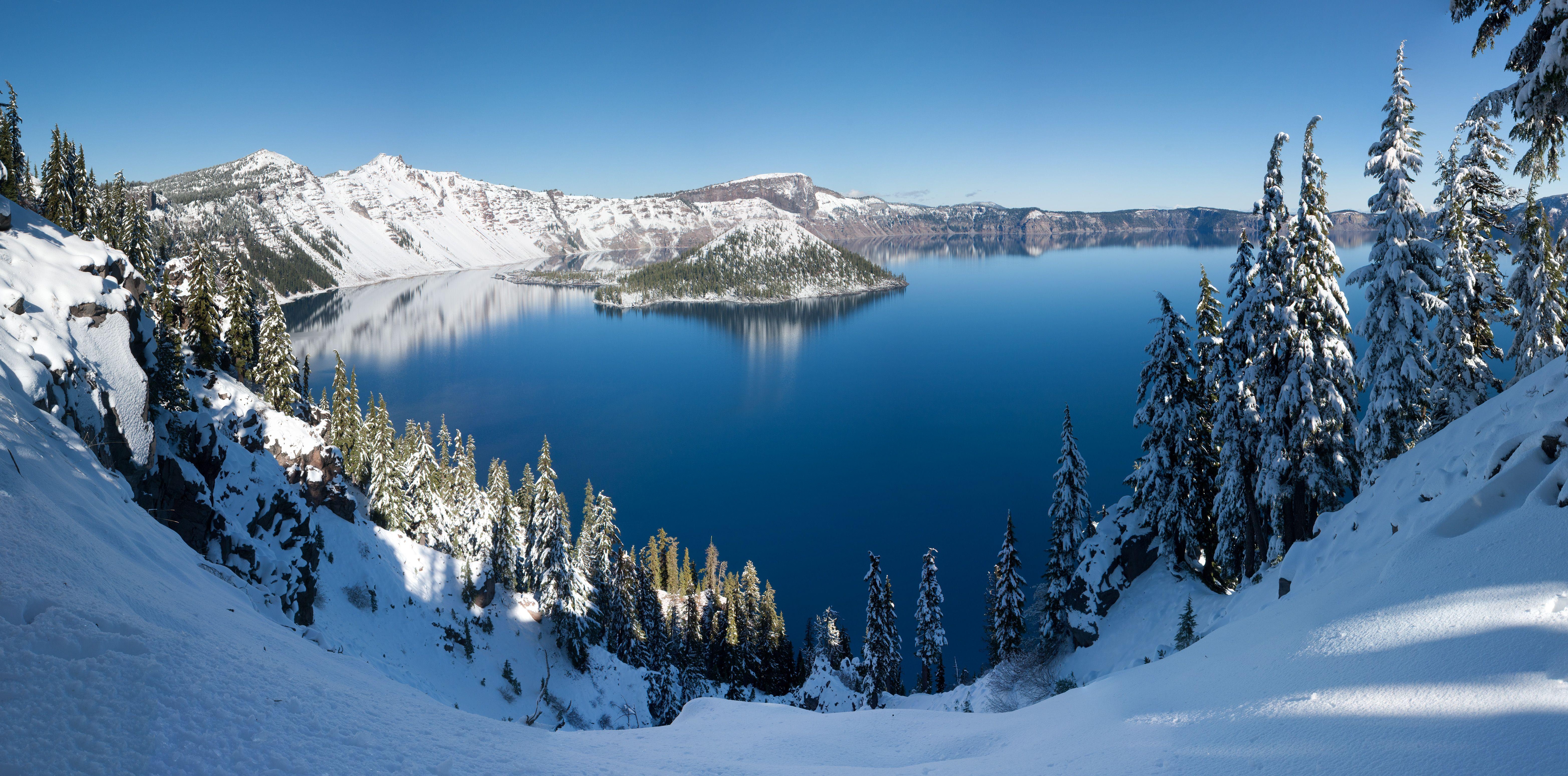 6260x3100 Earth Crater Lake wallpaper (Desktop, Phone, Tablet), Dual Screen