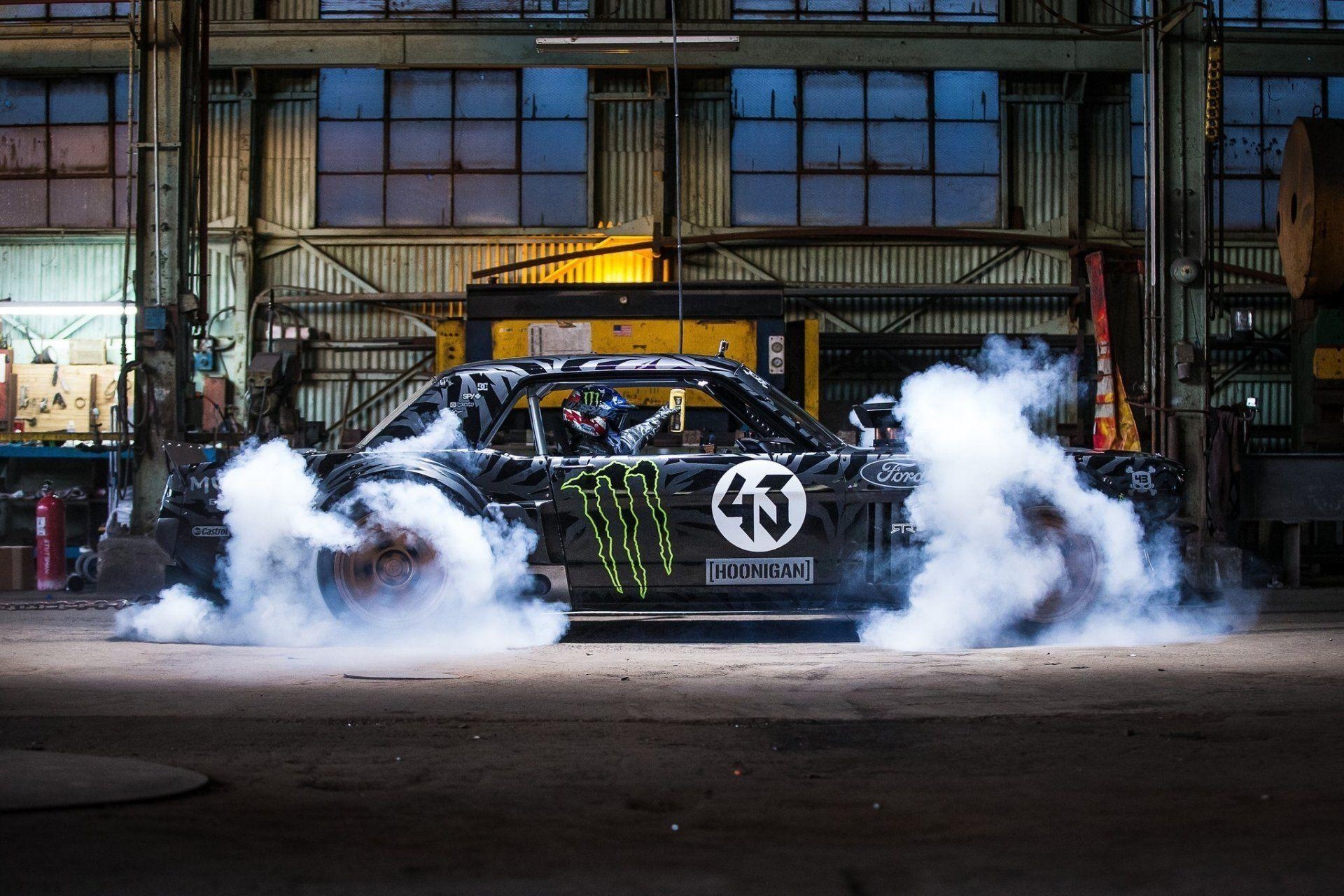 1920x1280 ford mustang rtr 1965 hoonicorn side smoke 845 hp gymkhana seven, Desktop