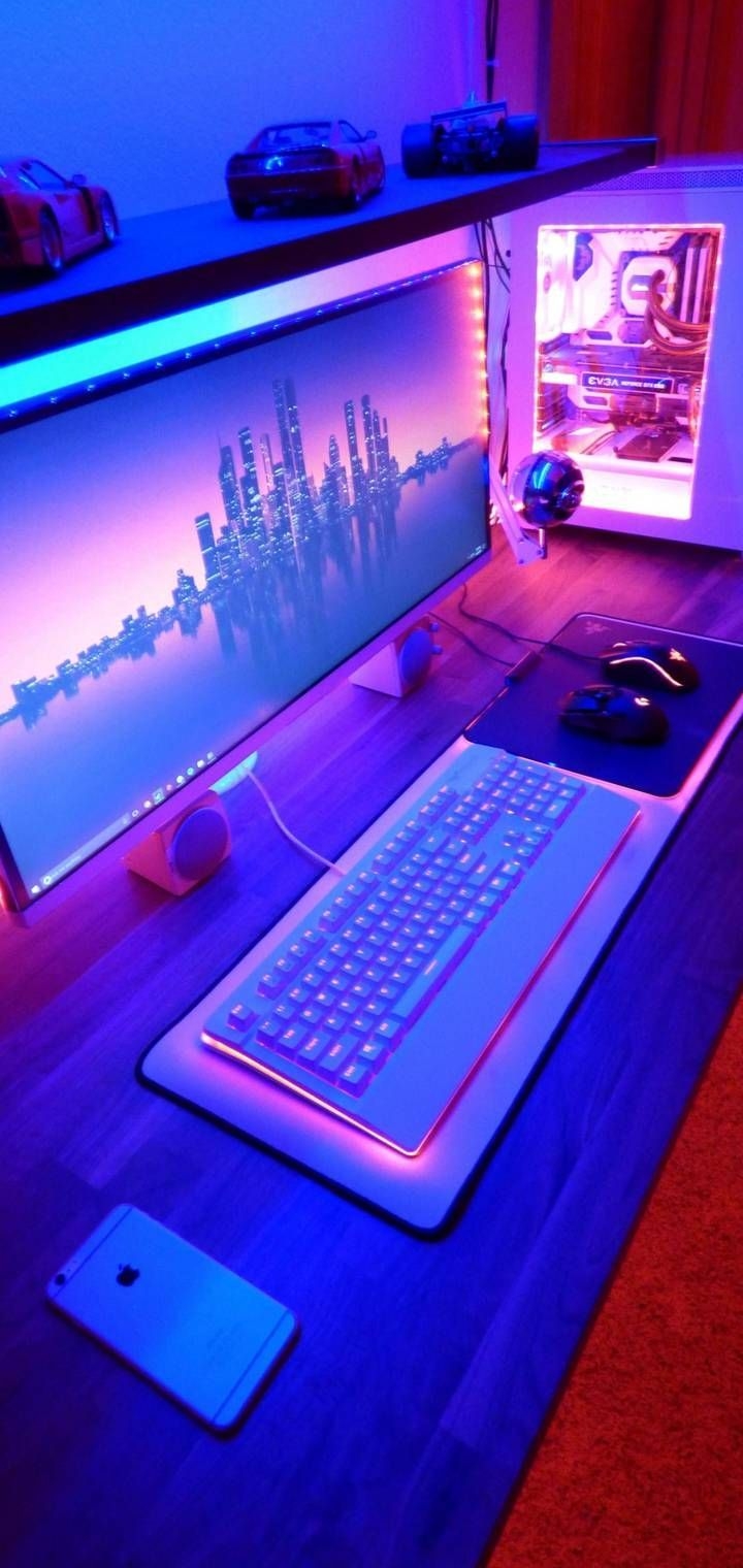 720x1520 colorful gaming setup. Gaming wallpaper, Gaming setup, Pc gaming setup, Phone