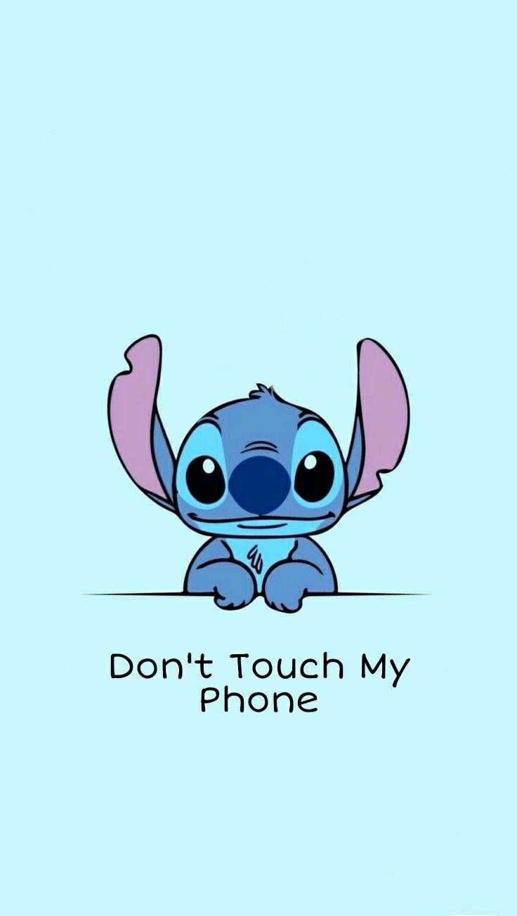 740x1310 Download Light Blue Don't Touch My Phone Stitch Wallpaper, Phone