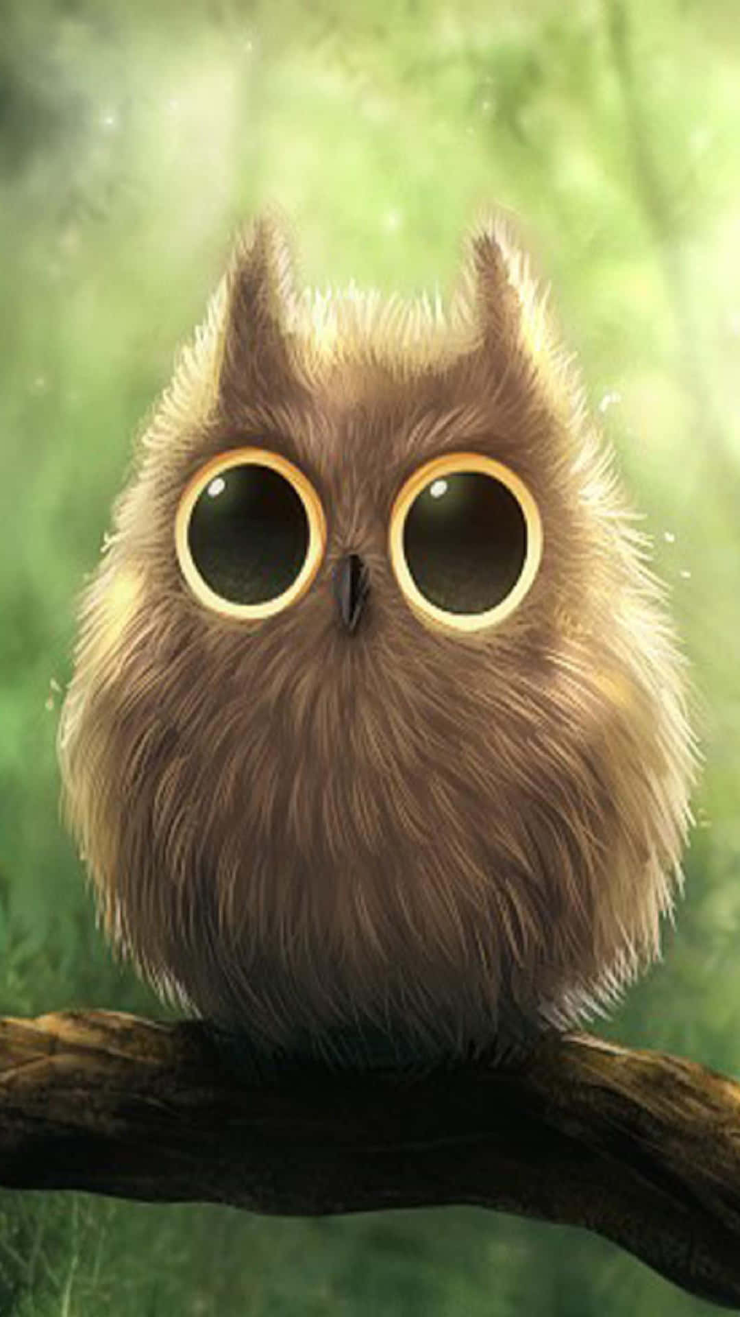 1080x1920 Download Owl Phone With Big Eyes Digital Painting Wallpaper, Phone