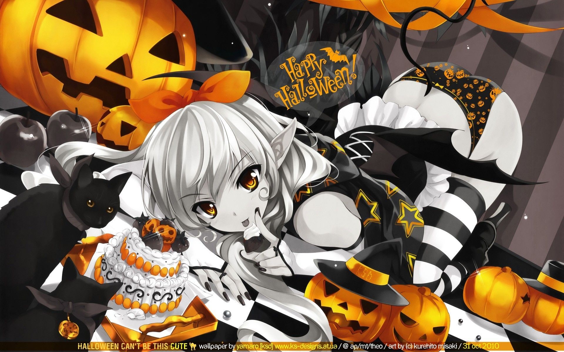 1920x1200 Halloween, #anime, #anime girls, wallpaper. Anime halloween, Anime, Halloween wallpaper, Desktop