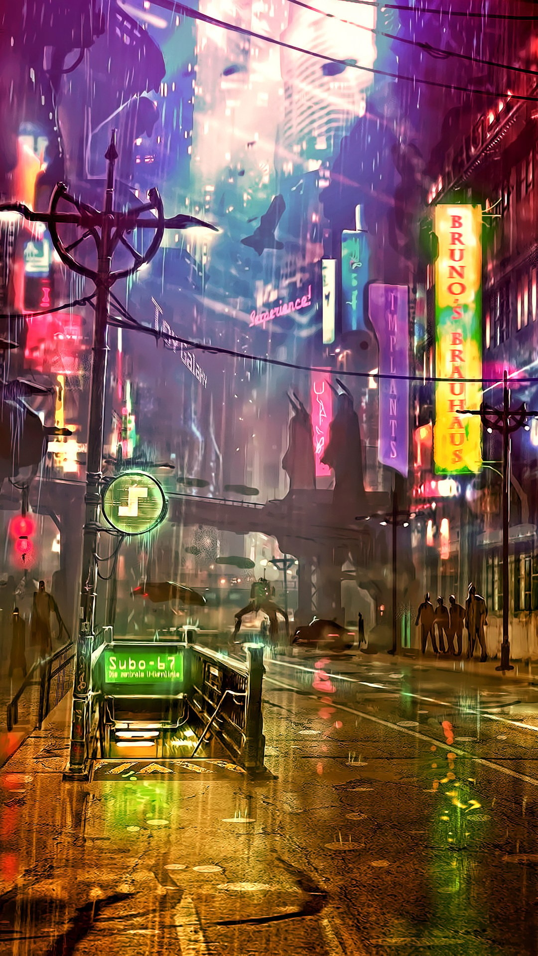 1080x1920 Futuristic City Cyberpunk Neon Street Digital Art 4k iPhone 6s, 6 Plus, Pixel xl , One Plus 3t, 5 HD 4k Wallpaper, Image, Background, Photo and Picture, Phone