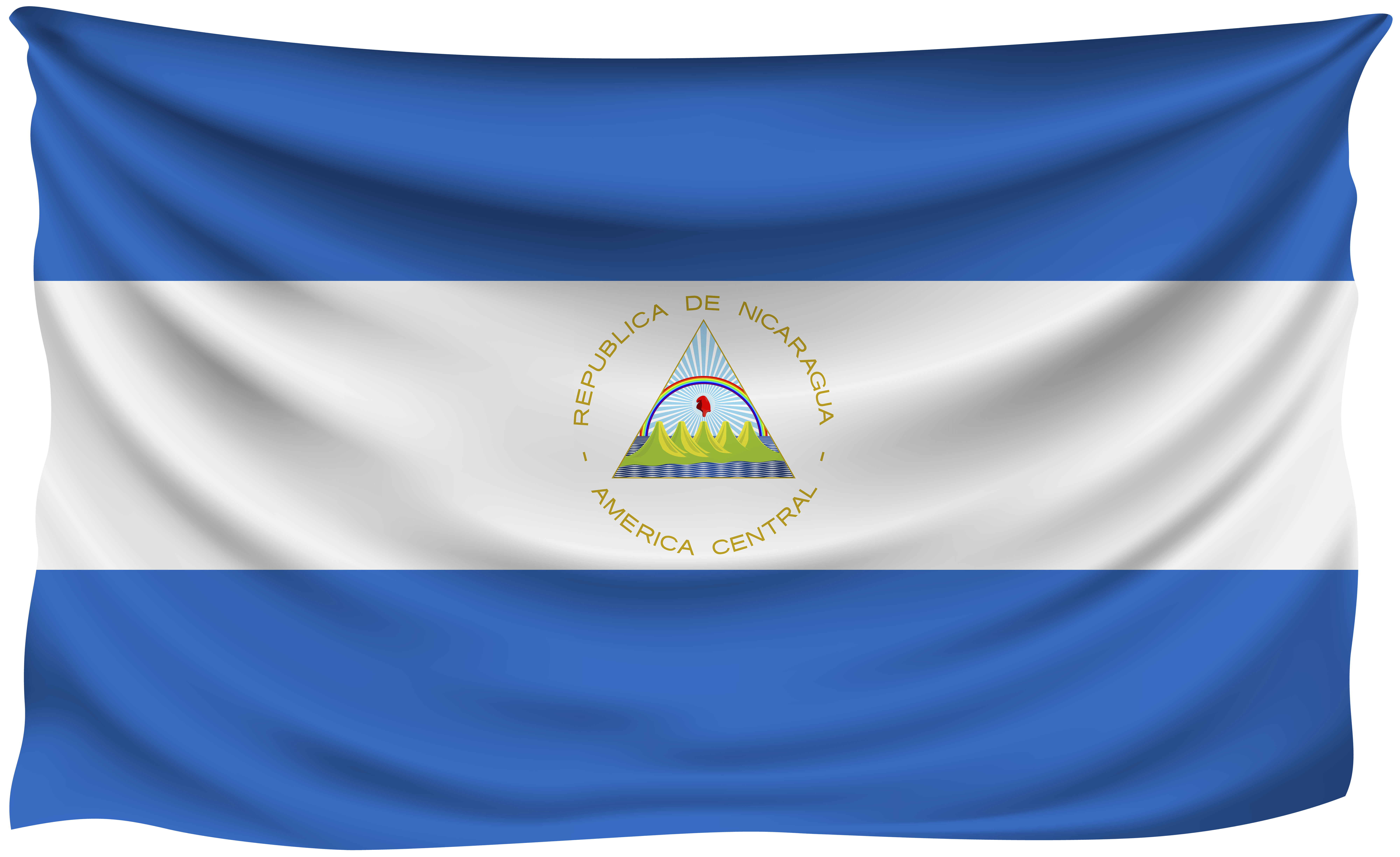 8000x4900 Nicaragua Wrinkled Flag Quality, Desktop