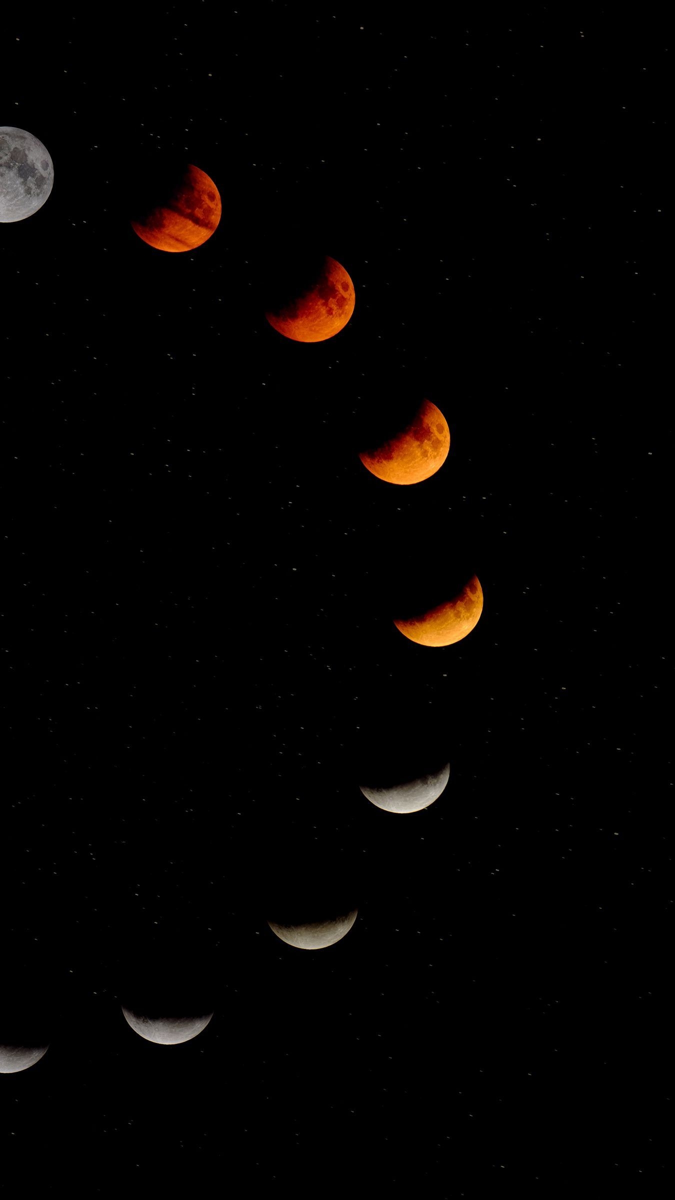 1350x2400 Download wallpaper  moon, phase, eclipse, cycle, Phone