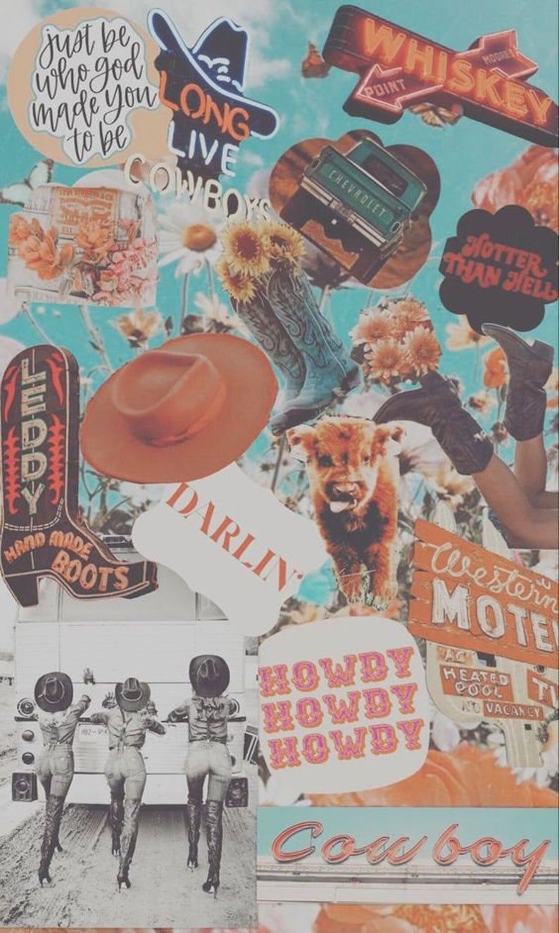 800x1330 Faded Cowboy Collage Phone Case iPhone & Samsung. Etsy. Collage phone case, iPhone wallpaper vintage, Cow print wallpaper, Phone