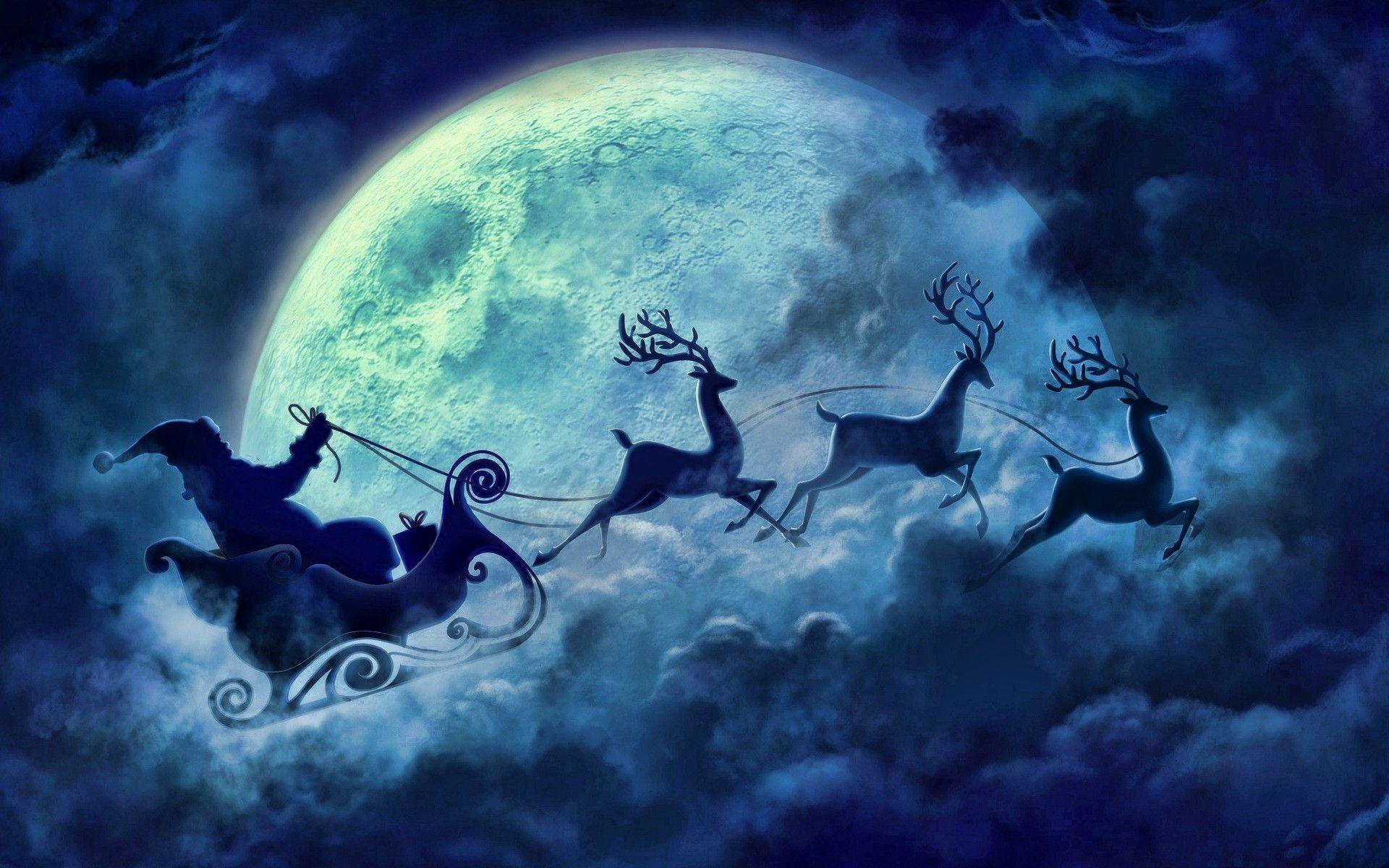 1920x1200 Night Christmas Cloud Santa skies  Wallpaper. Yule, Desktop