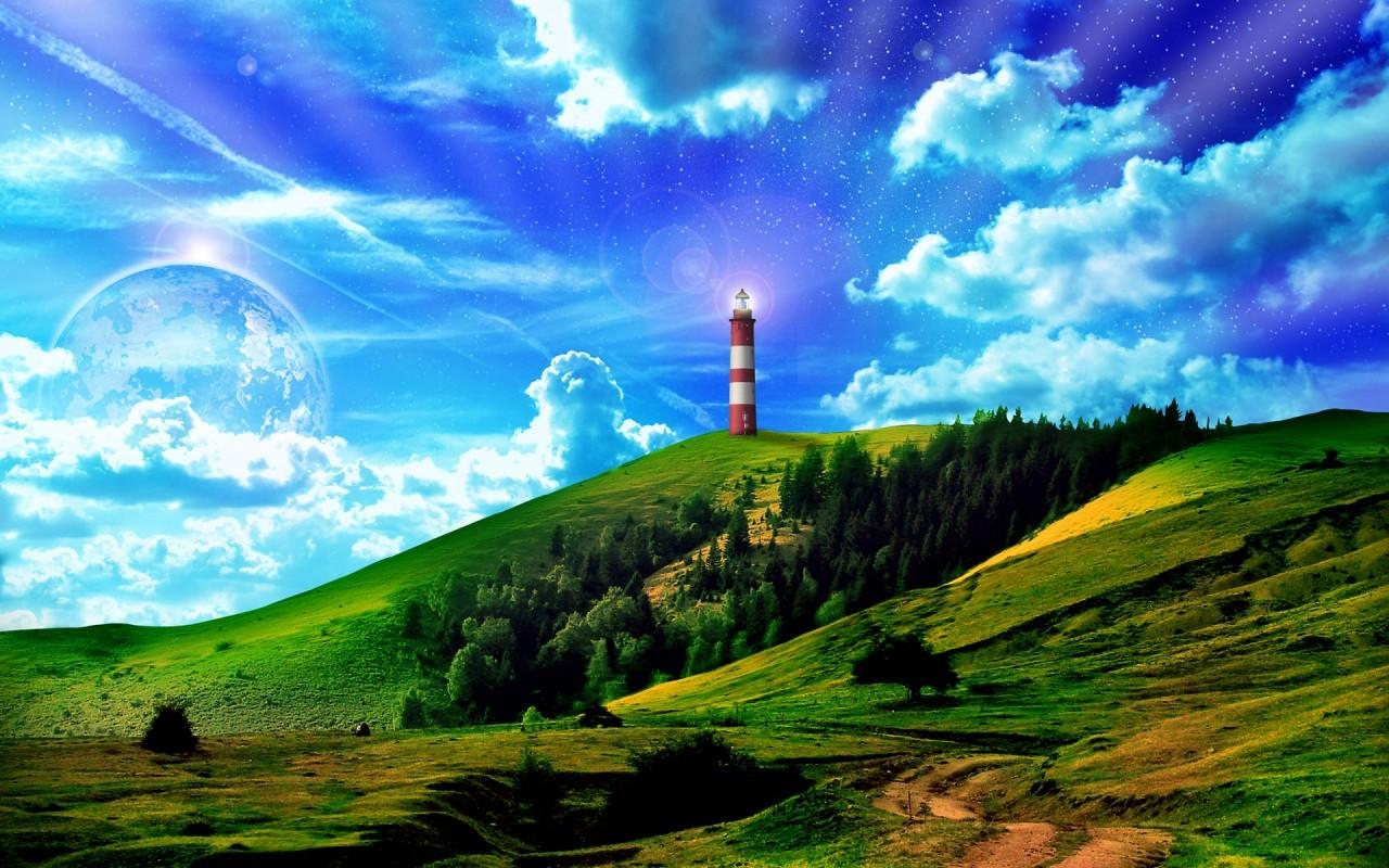 1280x800 Light House On The Hill wallpaper. Light House On The Hill stock, Desktop