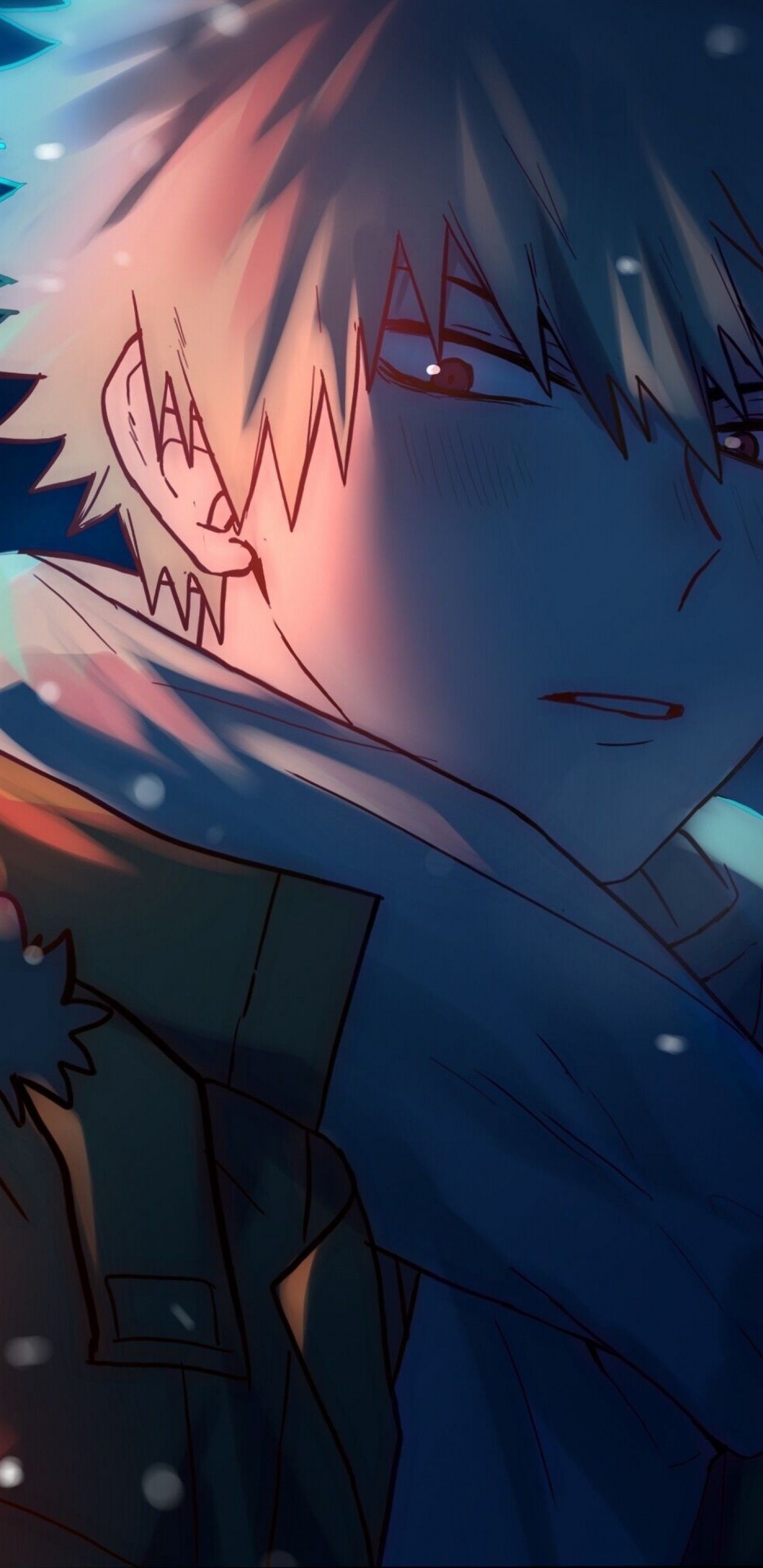 1440x2960 Download  Katsuki Bakugou, Boku No Hero Academia, Snow, Scarf Wallpaper for Samsung Galaxy S Note S S8+, Google Pixel 3 XL, Phone