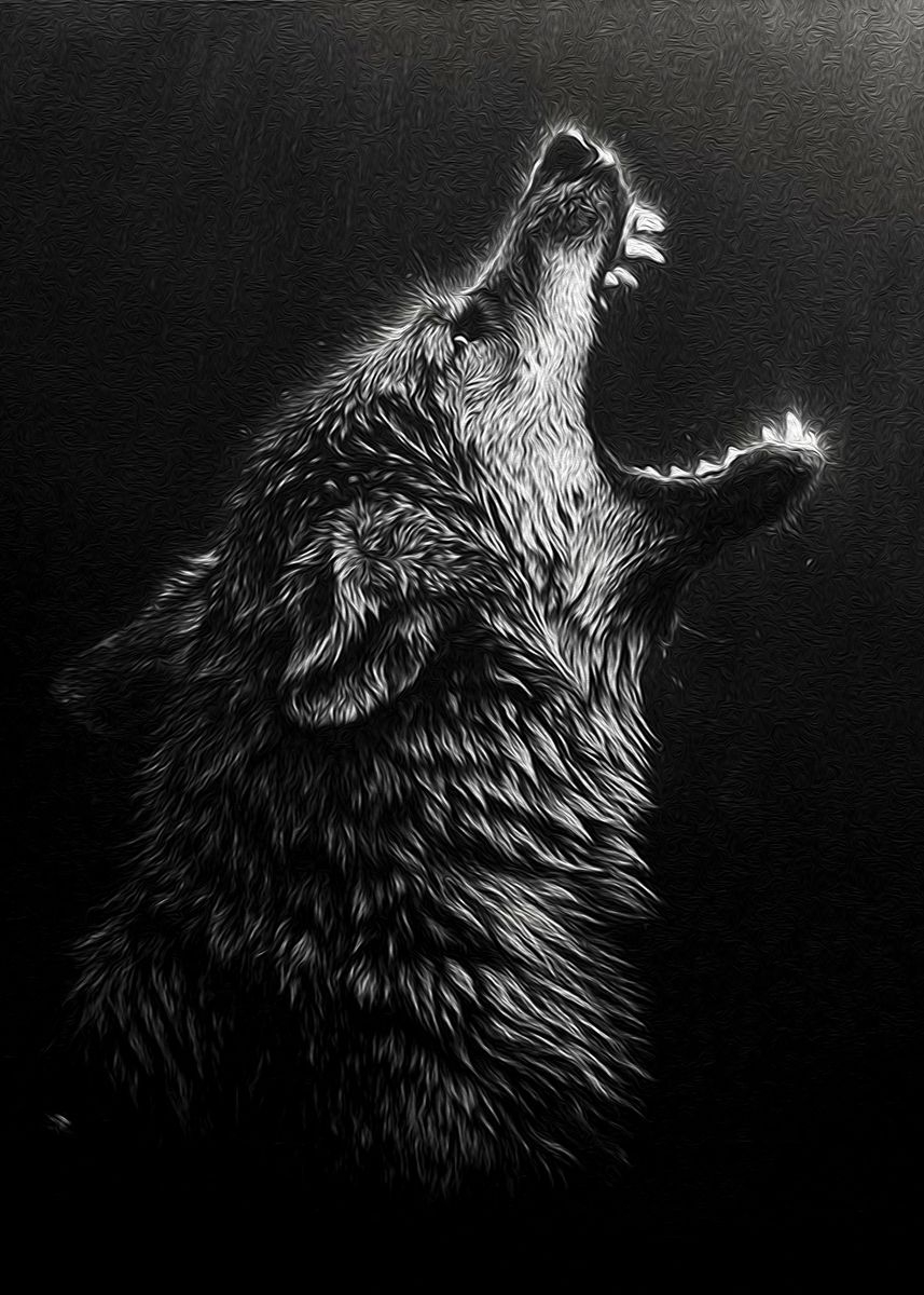 860x1200 angry black wolf headpaint' Poster, Phone