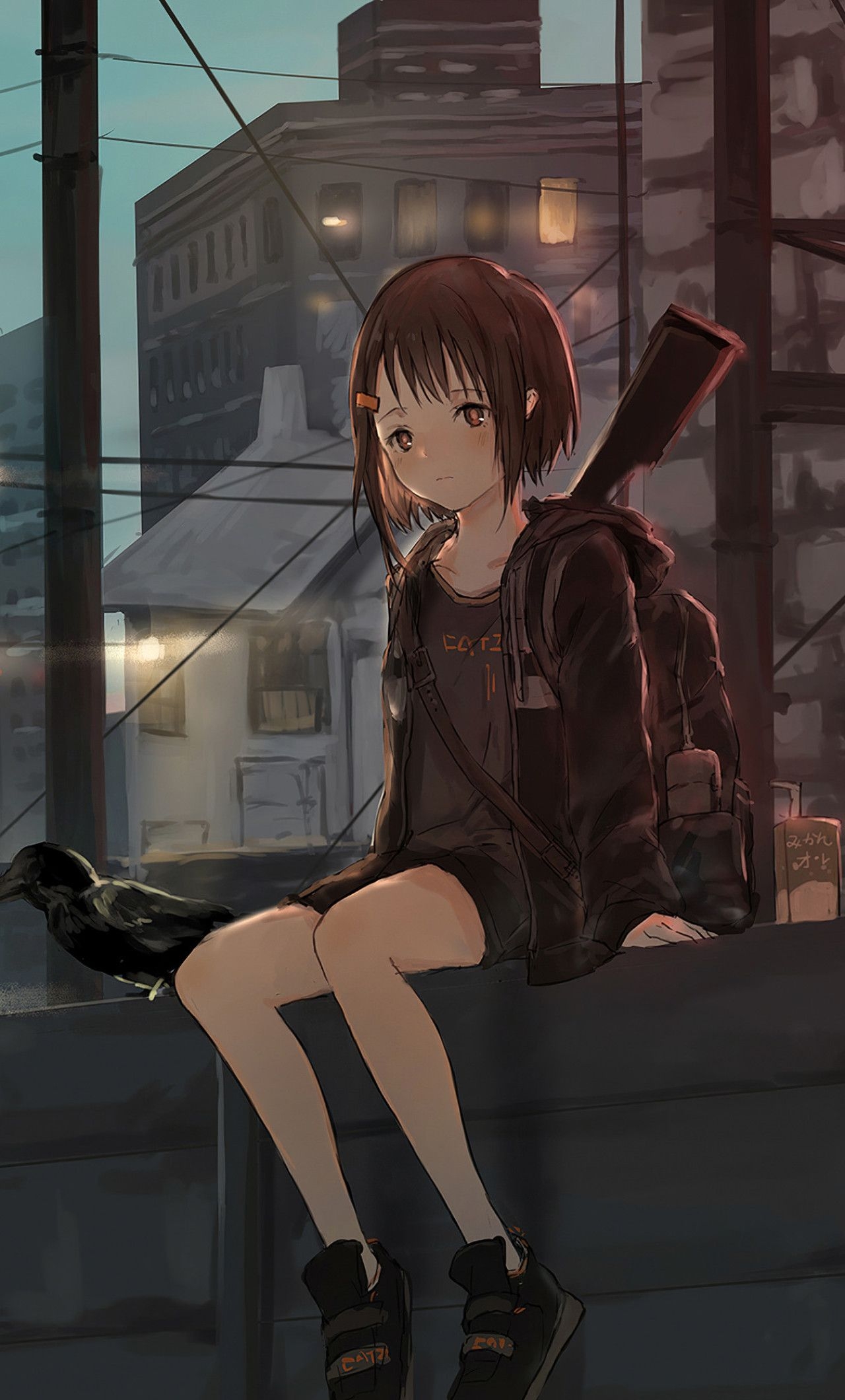 1280x2120 Alone Anime Girl Sad, Phone