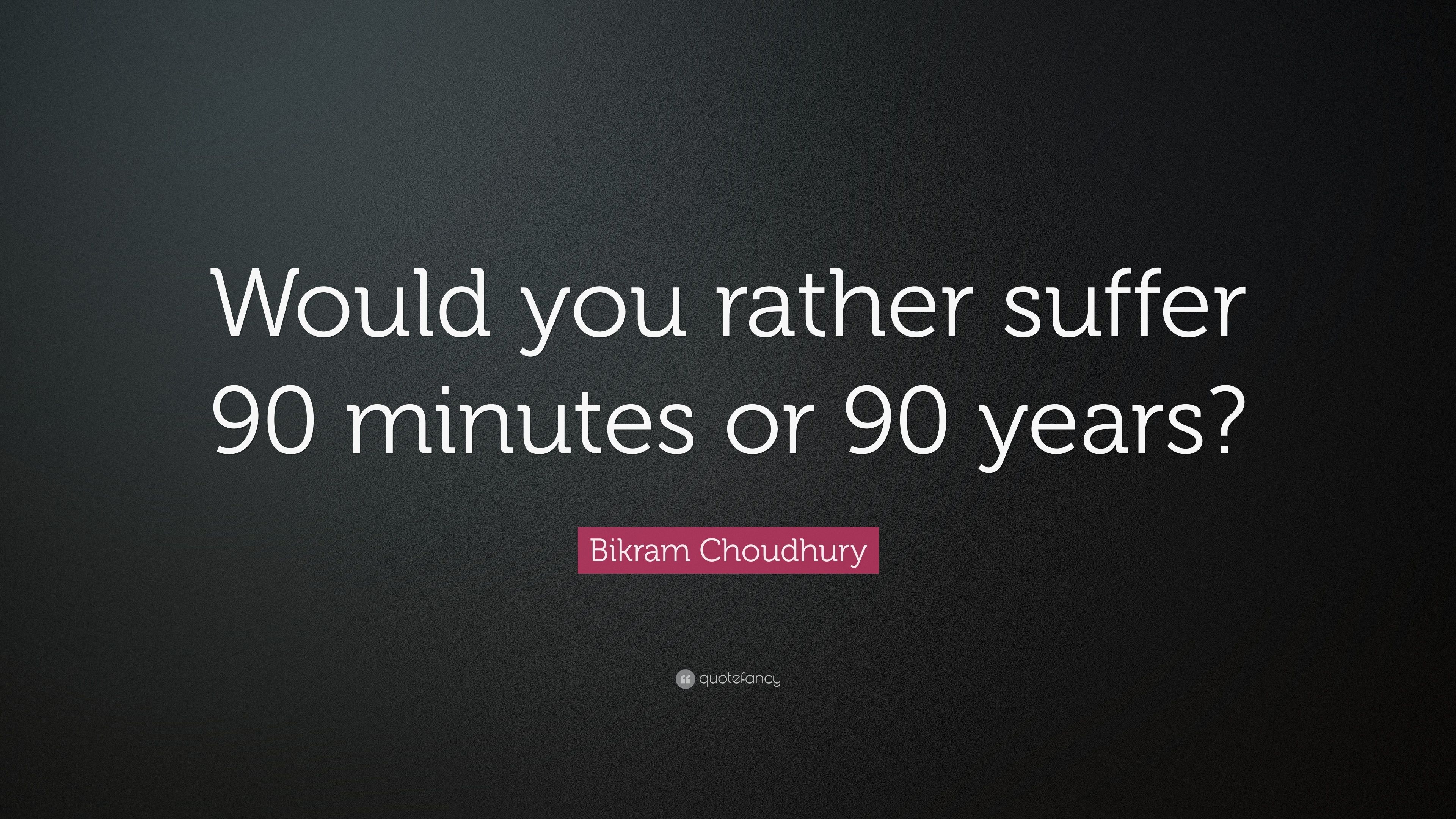 3840x2160 Bikram Choudhury Quote: “Would you rather suffer 90 minutes or 90 years?” (7 wallpaper), Desktop