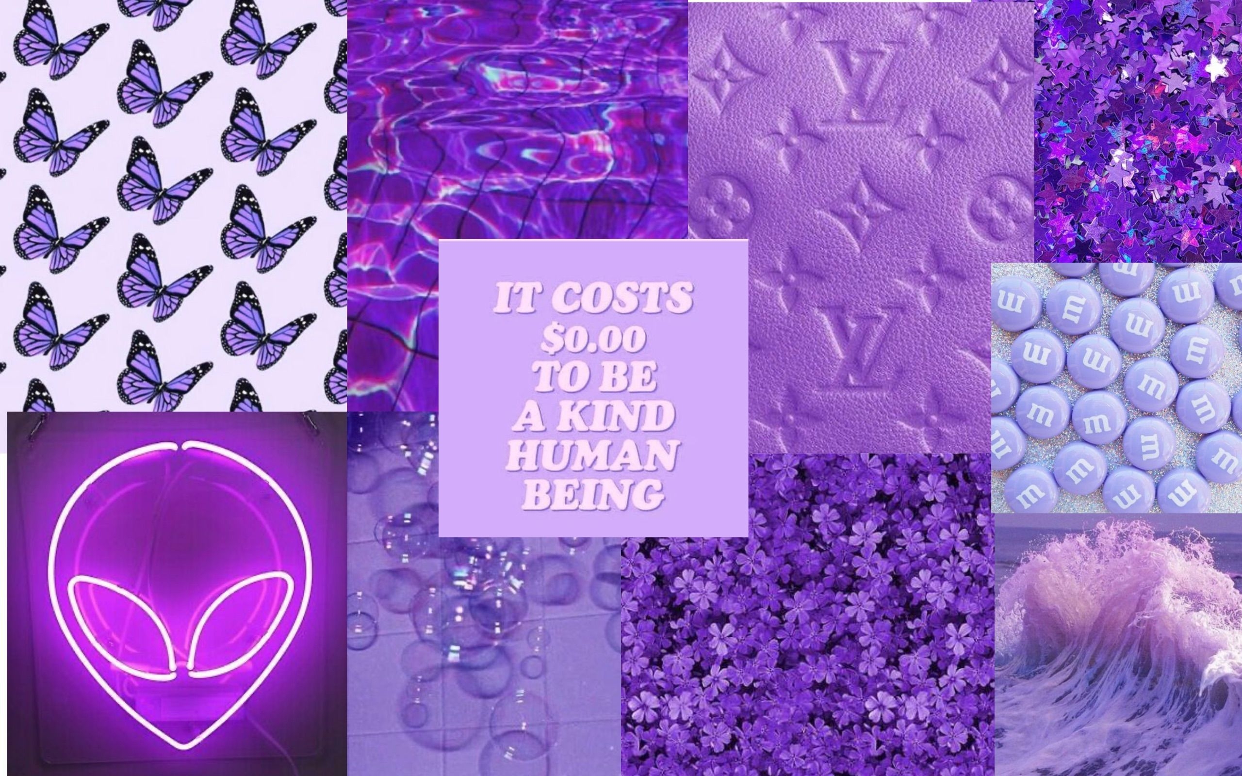 2560x1600 Purple Aesthetic Collage Wallpaper Free Purple Aesthetic Collage Background, Desktop