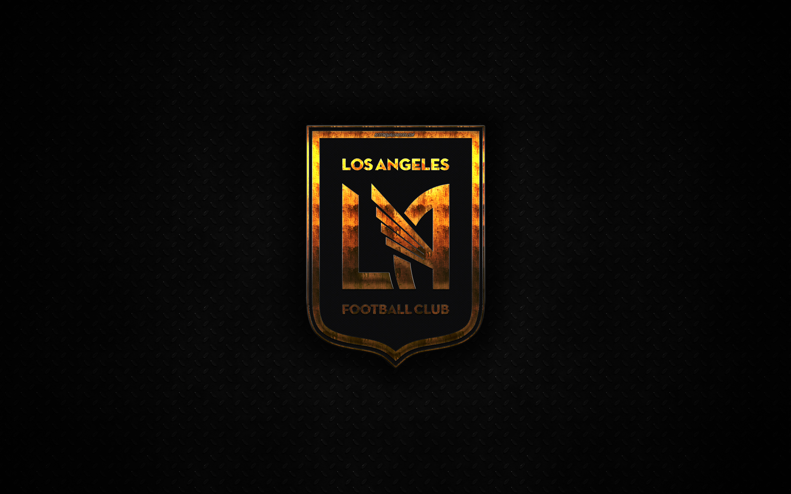 2560x1600 Download wallpaper Los Angeles FC, LA FC, 4k, metal logo, creative, Desktop