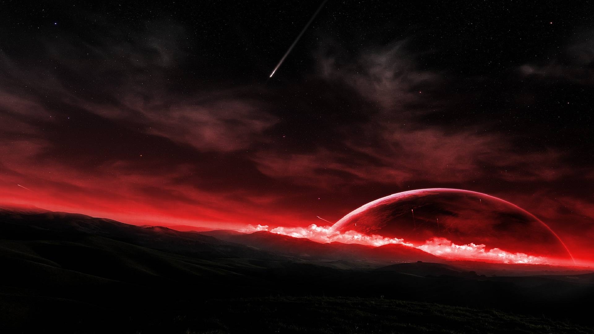 1920x1080 Roby space red stars star shooting star wallpaper jpg. Black, Desktop