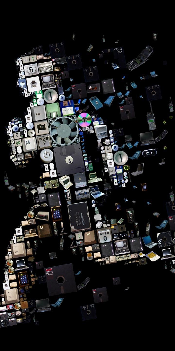 720x1440 Run Pieces Disk Floppy Dist Black - []. Wallpaper, Phone