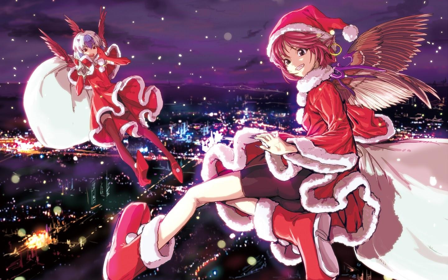 1440x900 Free download Anime Christmas Girls 18 Background Wallpaper, Desktop