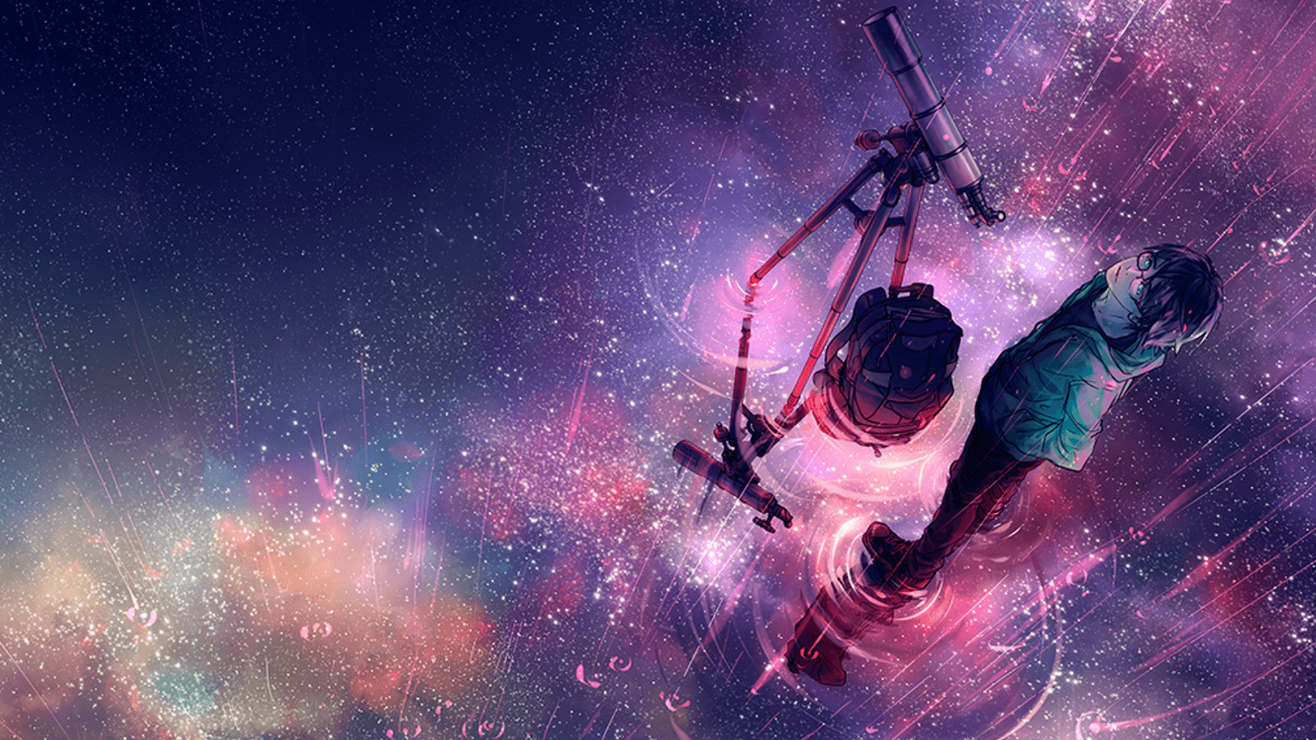 1920x1080 rain, #telescope, #bag, #anime. Wallpaper No. 268004, Desktop