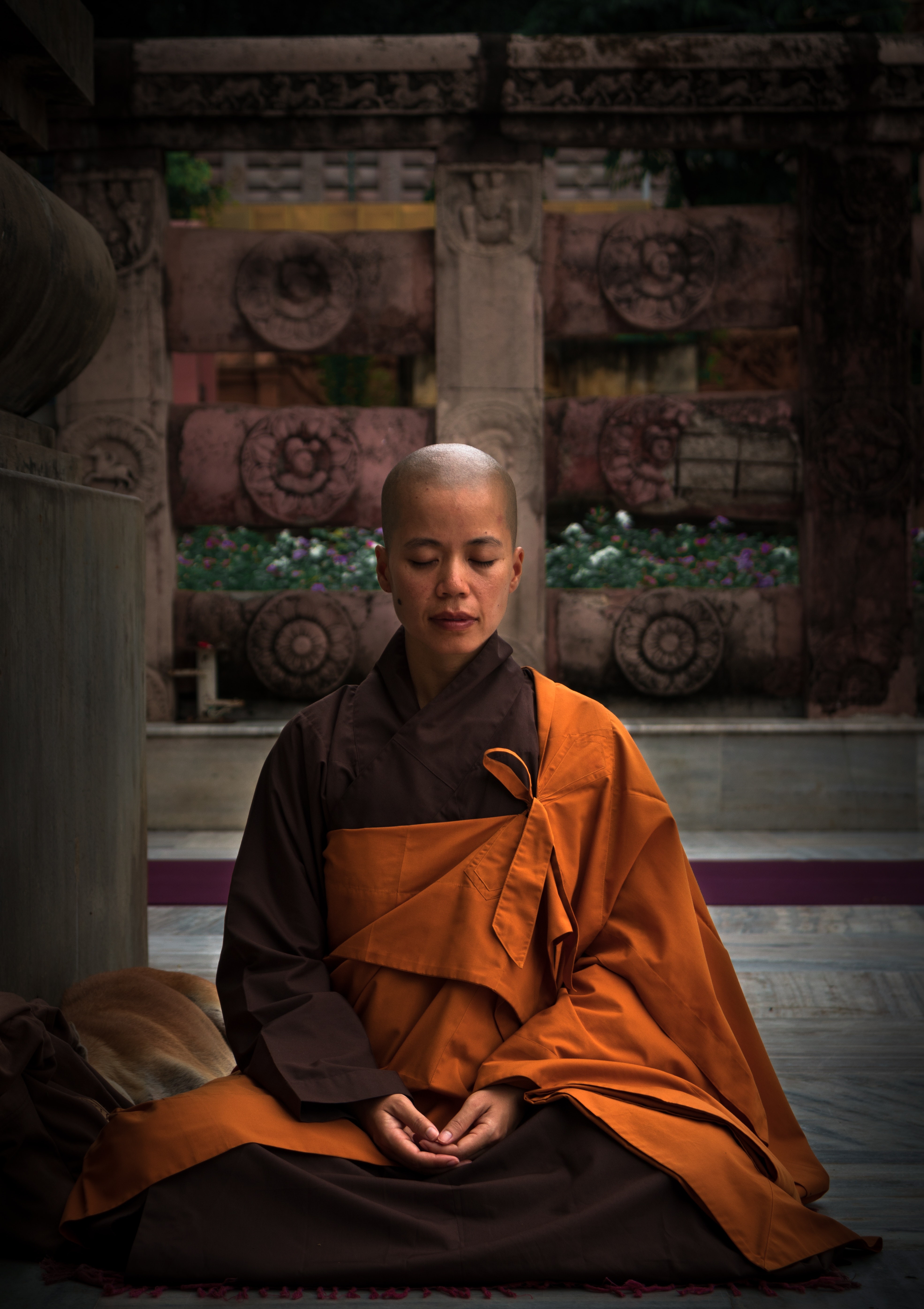 3950x5580 Selective Focus Photography of Monk during Meditation · Free Stock, Phone