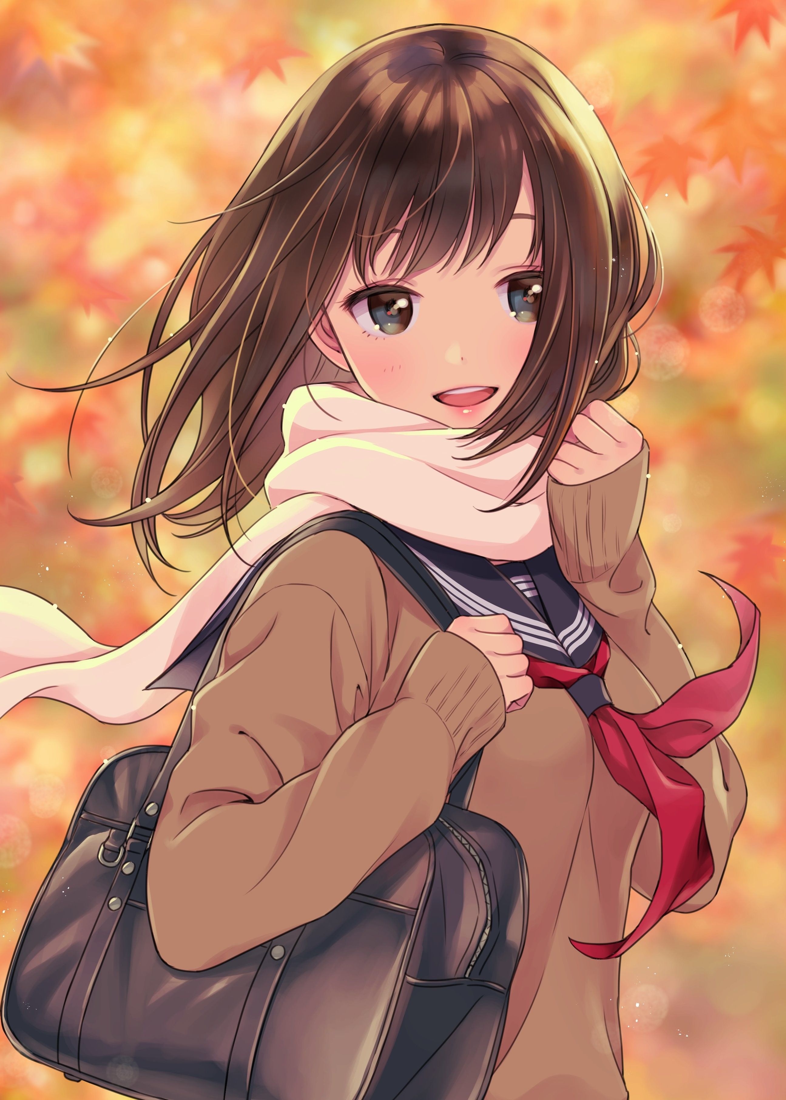 2600x3630 #anime, #anime girls, #short hair, #sweater wallpaper, Phone