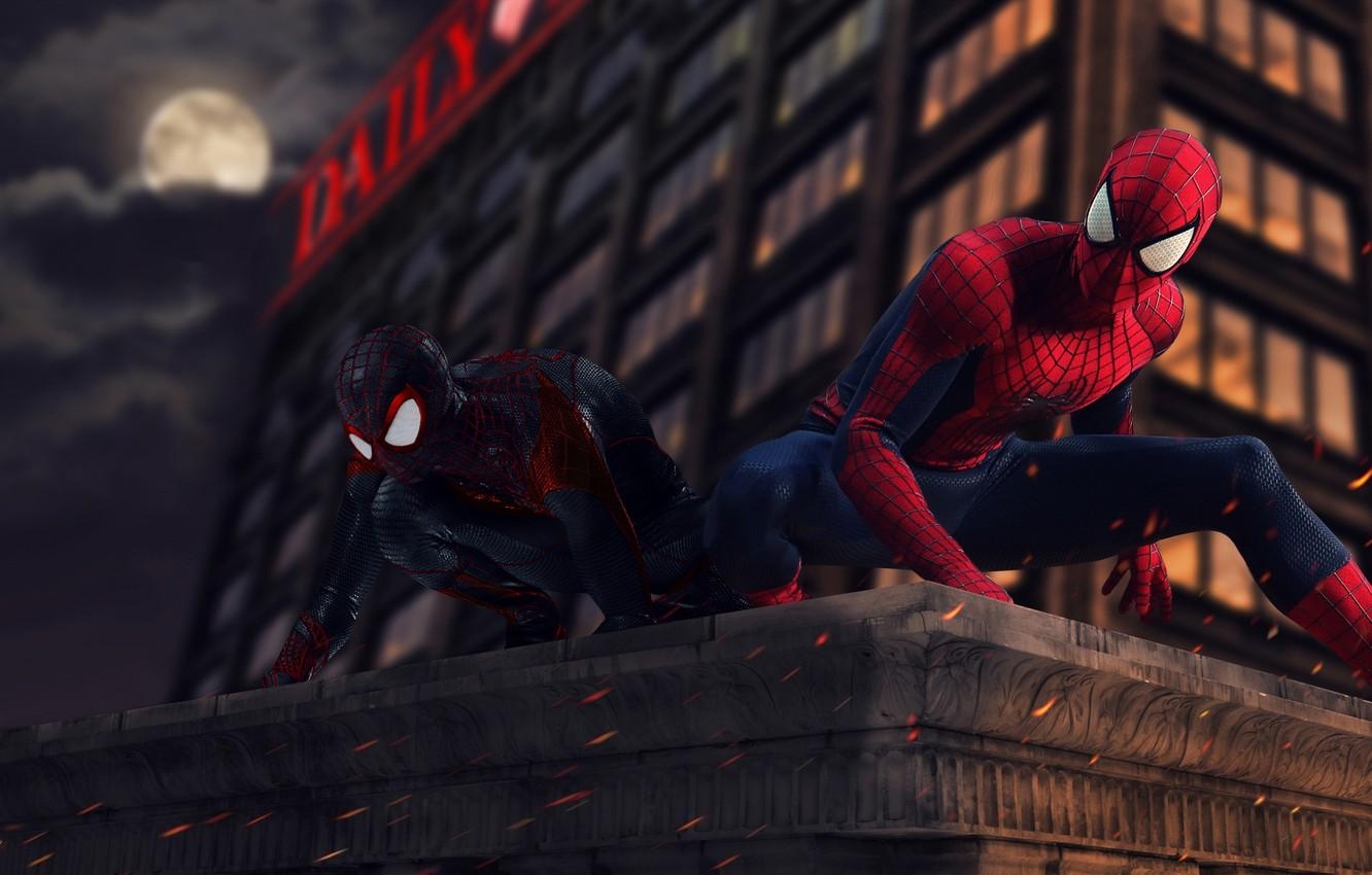 1340x850 Wallpaper Marvel, Spider Man, Peter Parker, Miles Morales Image For Desktop, Section фантастика, Desktop