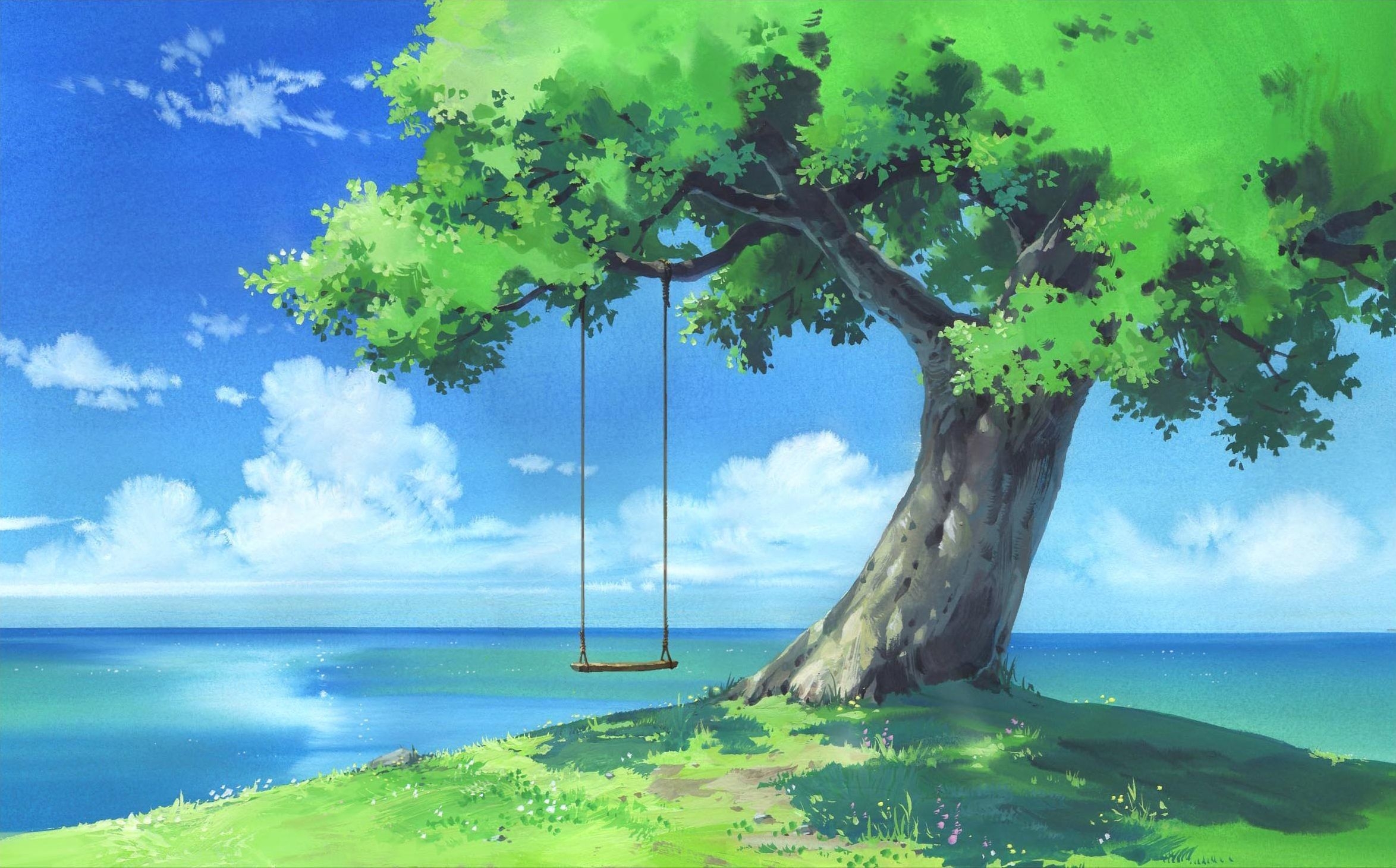 2350x1470 Anime Tree Wallpaper, Desktop