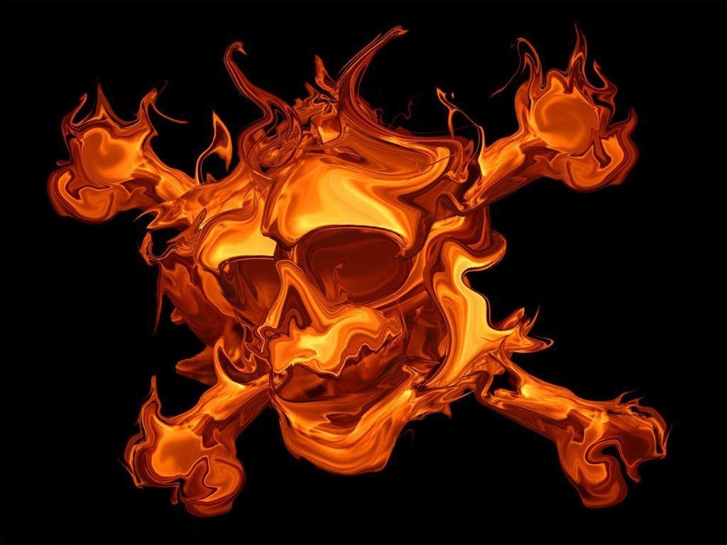 1030x770 Wallpaper For > Red Fire Skull Wallpaper, Desktop