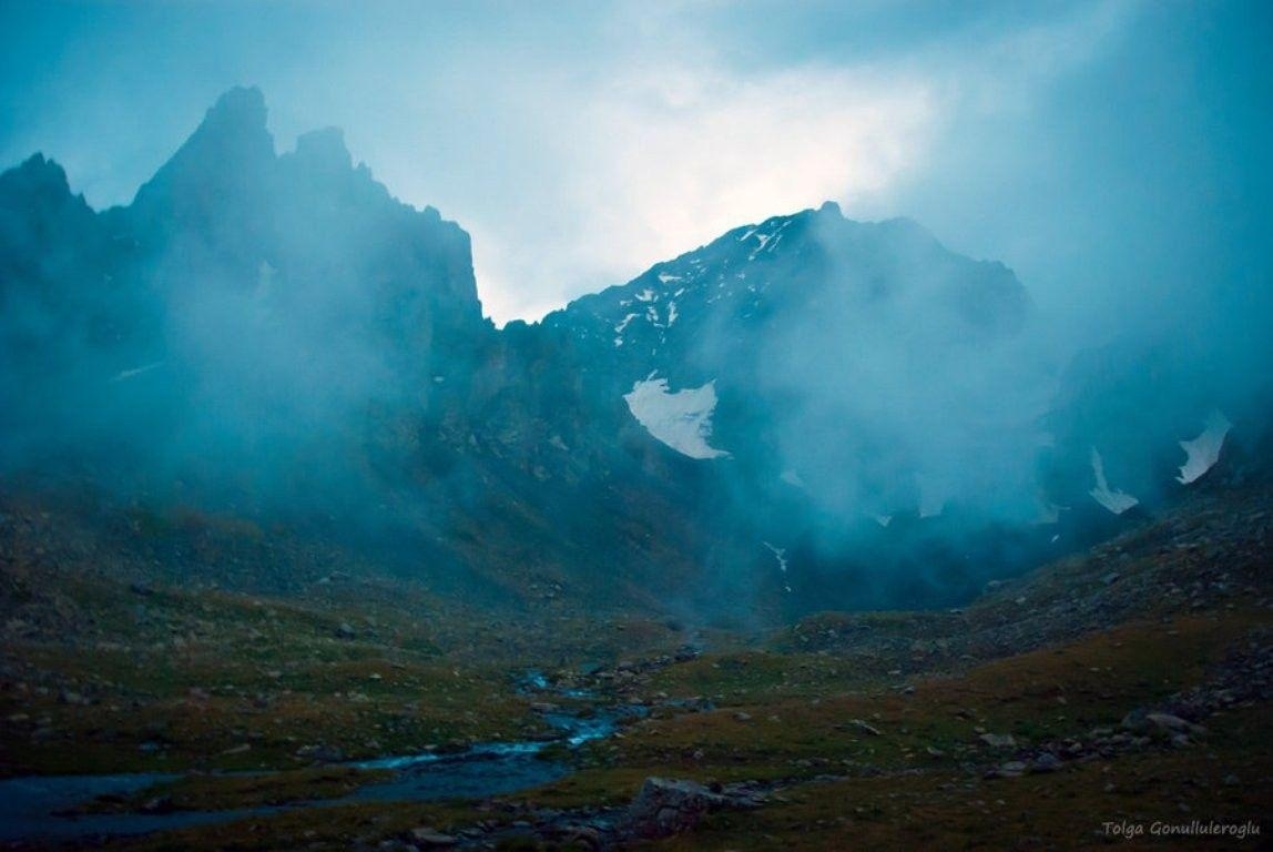 1150x770 wallpaper: Mt Kachkar Mountains Winter Blue Cold, Desktop