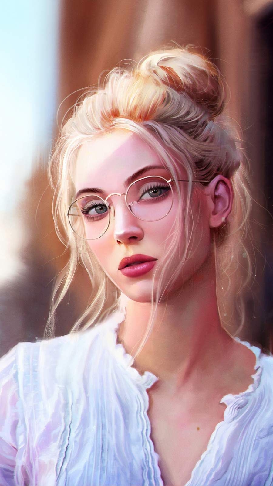 900x1600 Girl with Glasses Artistic Portrait iPhone Wallpaper. Portrait, Phone