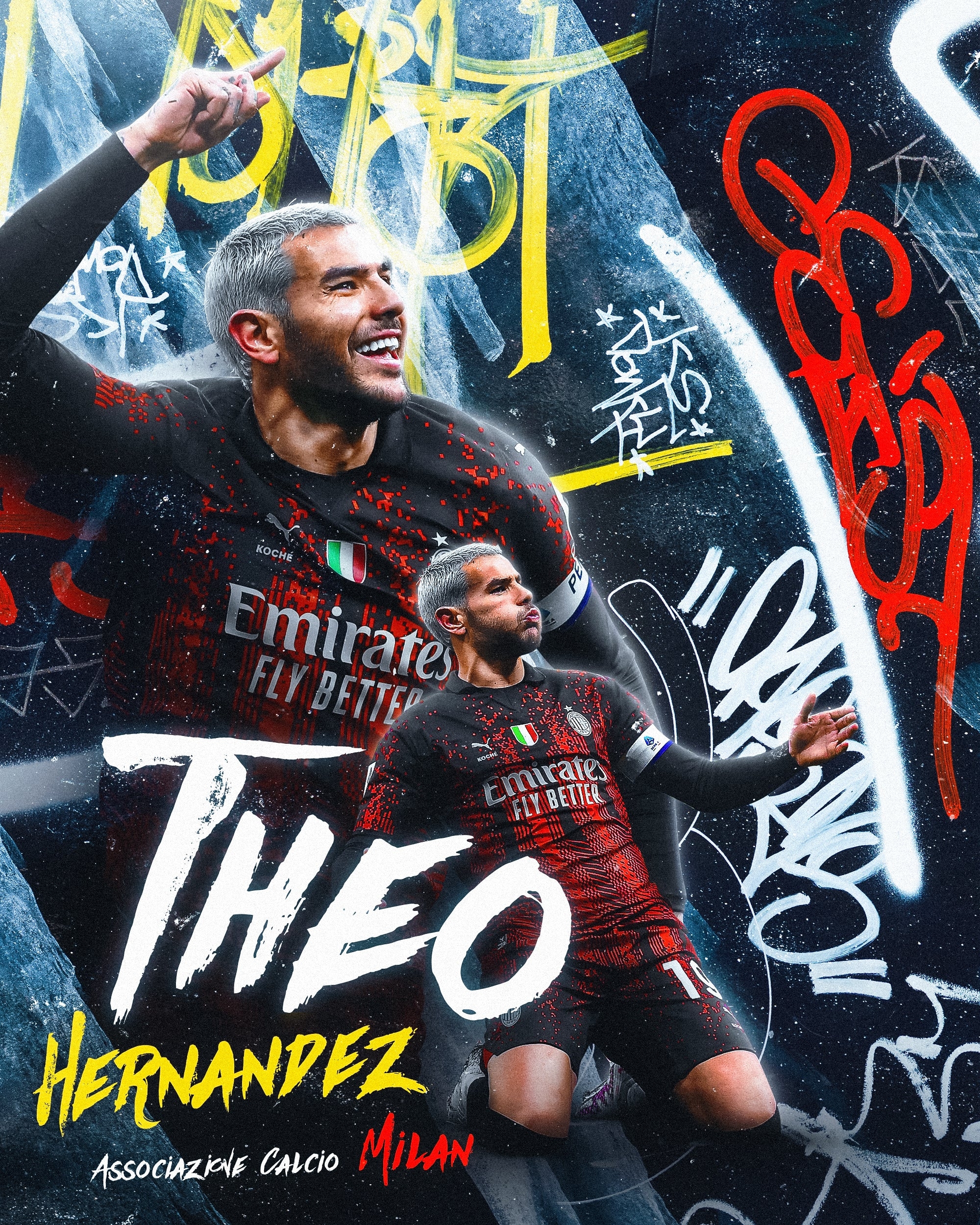 2000x2500 Theo Hernandez AC Milan PSD Graphic, Phone