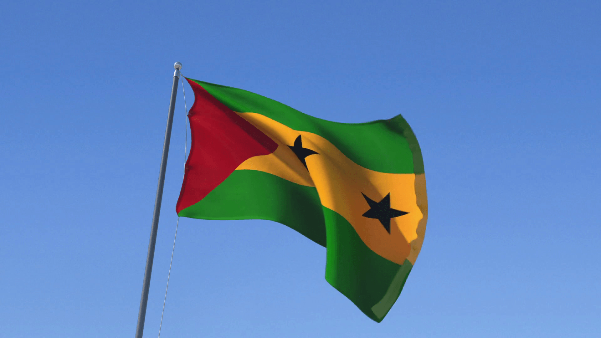 1920x1080 Flag of Sao Tome And Principe Stock Video Footage, Desktop