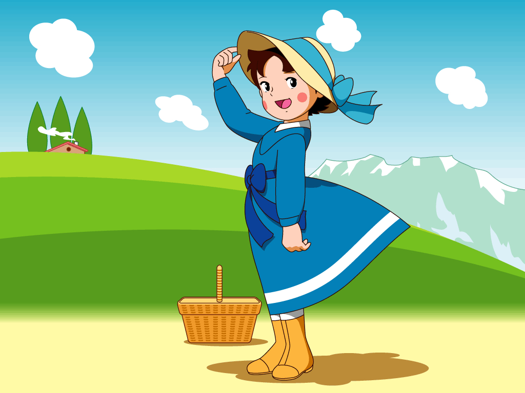 1030x770 Heidi in blue dress wallpaper. Heidi cartoon, Vintage cartoon, Old anime, Desktop