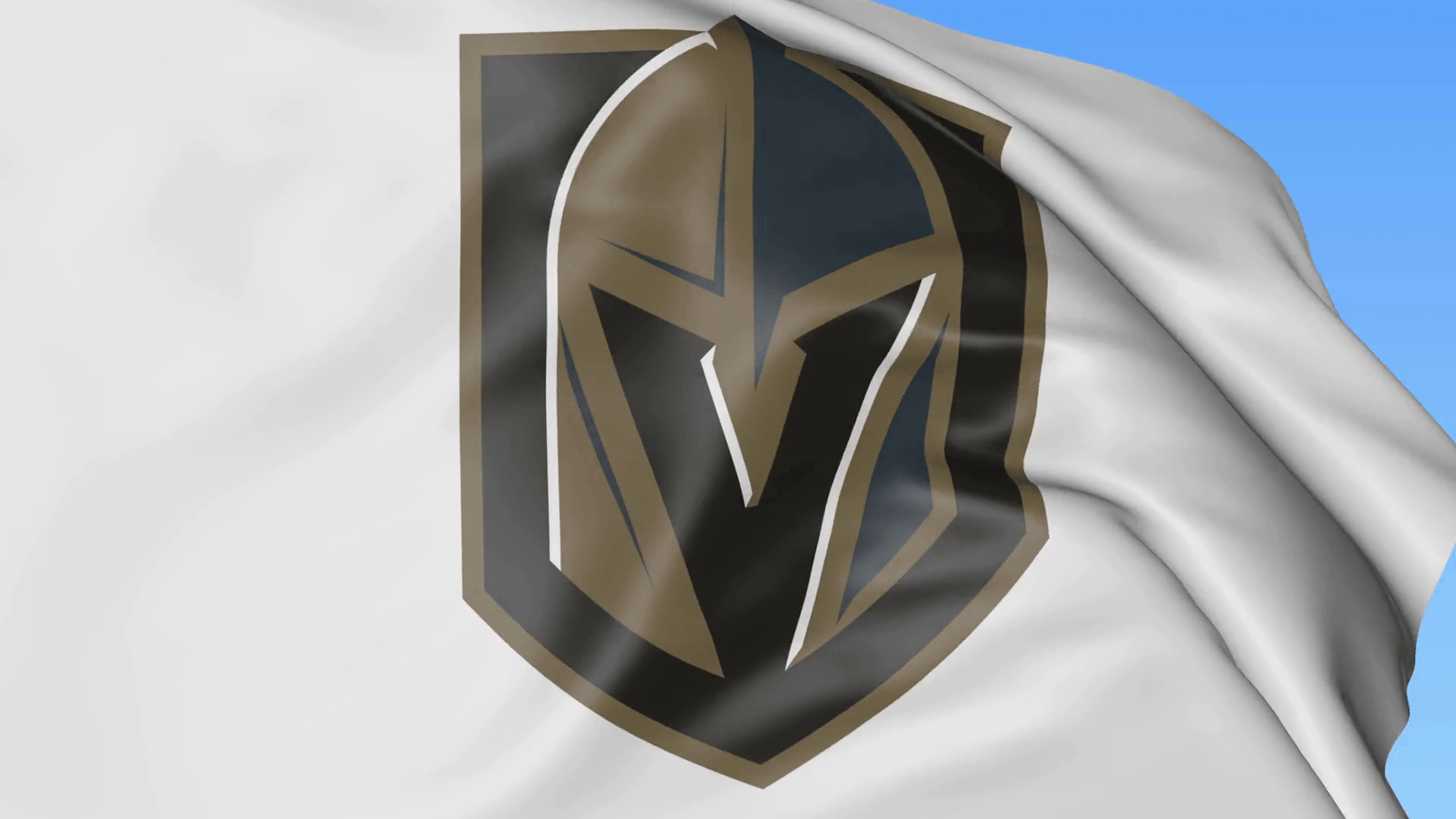 1920x1080 Close Up Of Waving Flag With Vegas Golden Knights NHL Hockey Team, Desktop