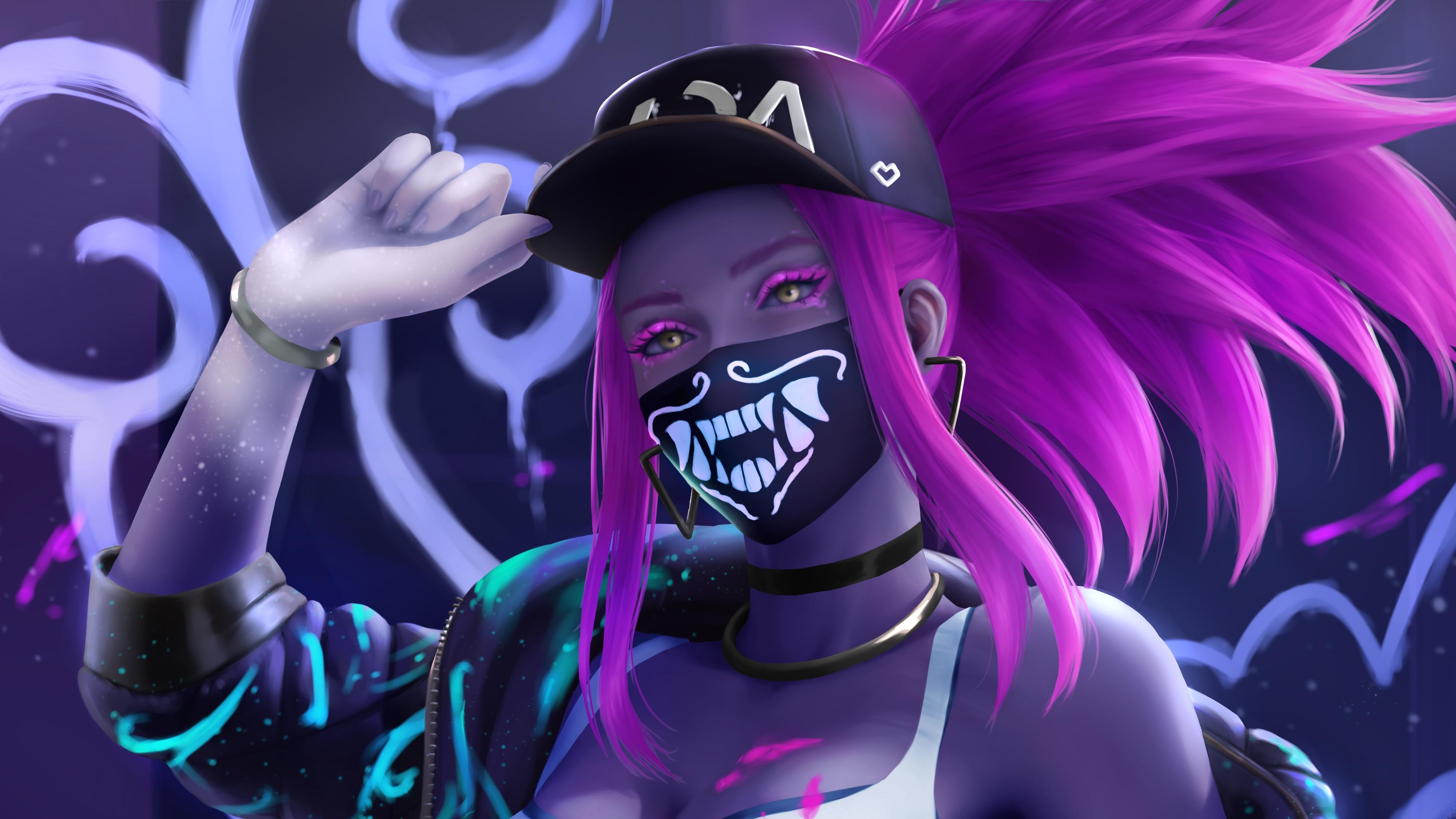 4000x2250 KDA Akali Neon 4K Wallpaper, Desktop