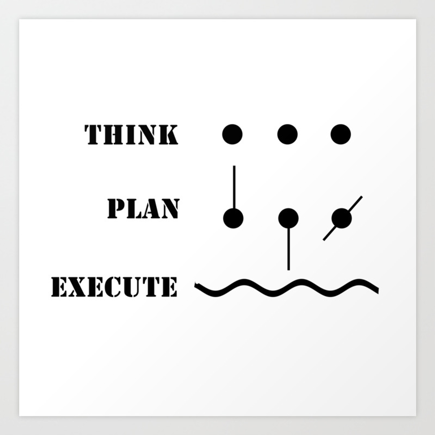 1500x1500 Think Plan Execute Art Print, Phone