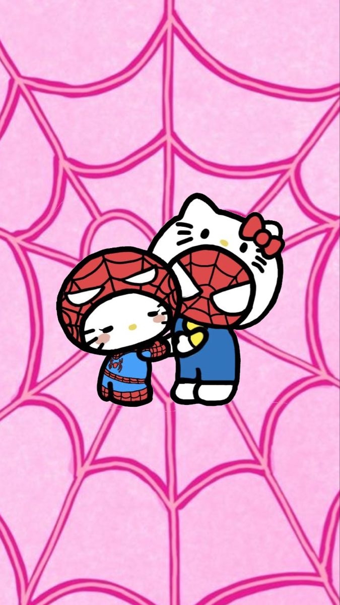 680x1200 Hello Kitty Spider Man Wallpaper. Hello Kitty Wallpaper Hd, Hello Kitty Drawing, Walpaper Hello Kitty, Phone