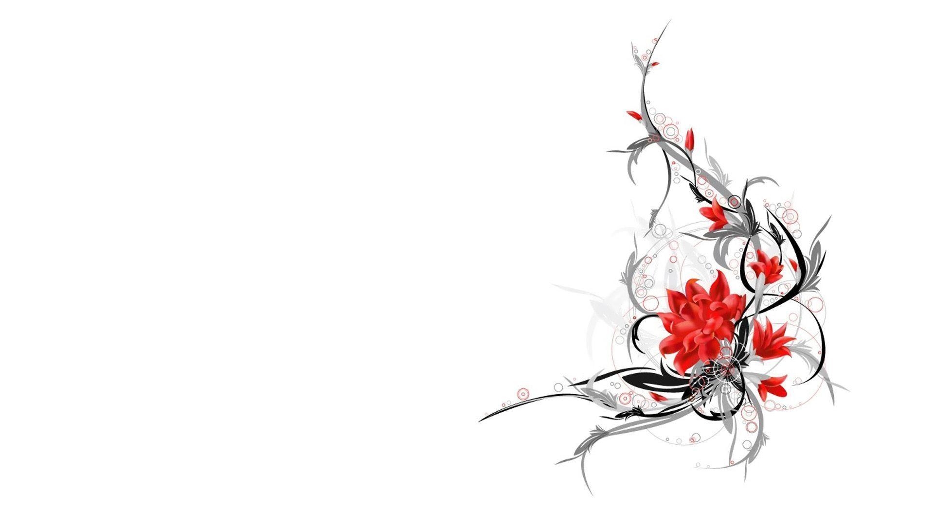 1920x1080 Red Flower On White Wallpaper Wallpaper. Wallpaper Screen, Desktop